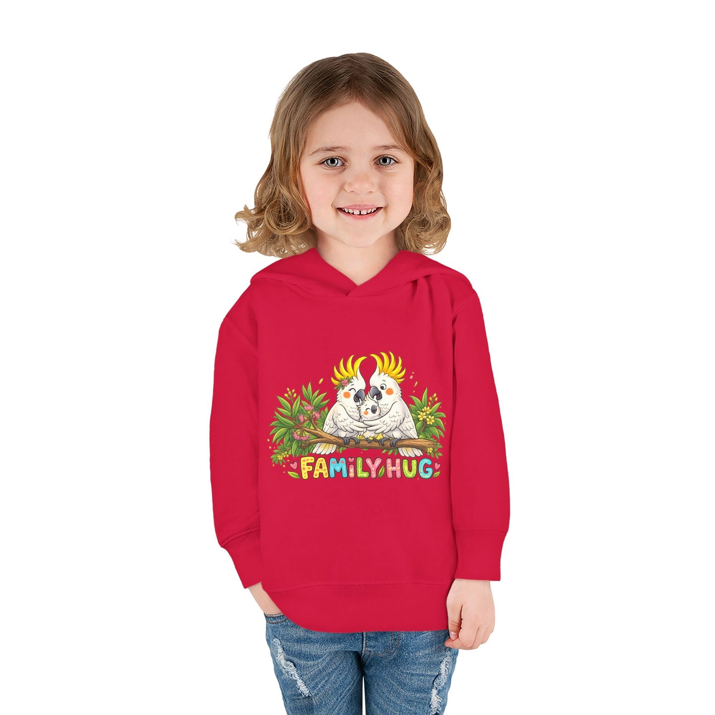 Family Hug Cockatoo Toddler Pullover Fleece Hoodie