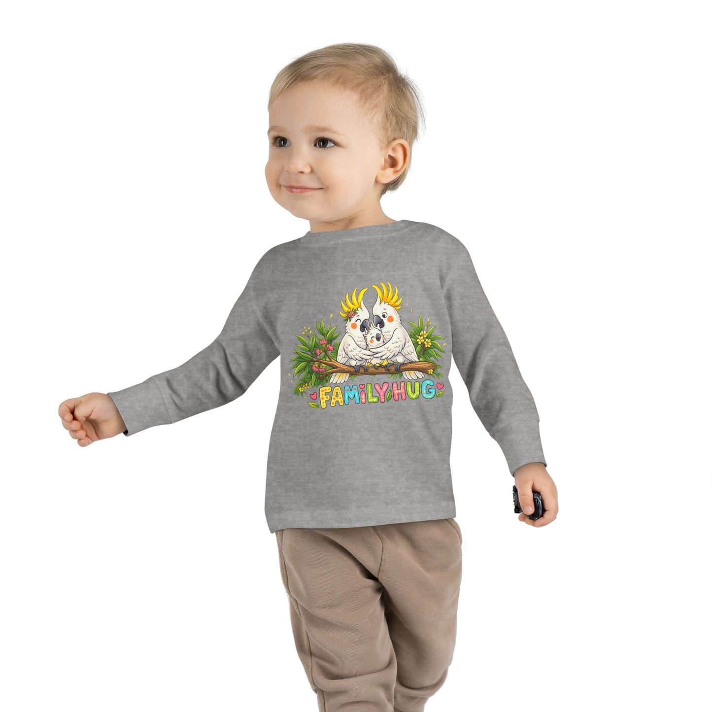 Family Hug Cockatoo Toddler Long Sleeve Tee