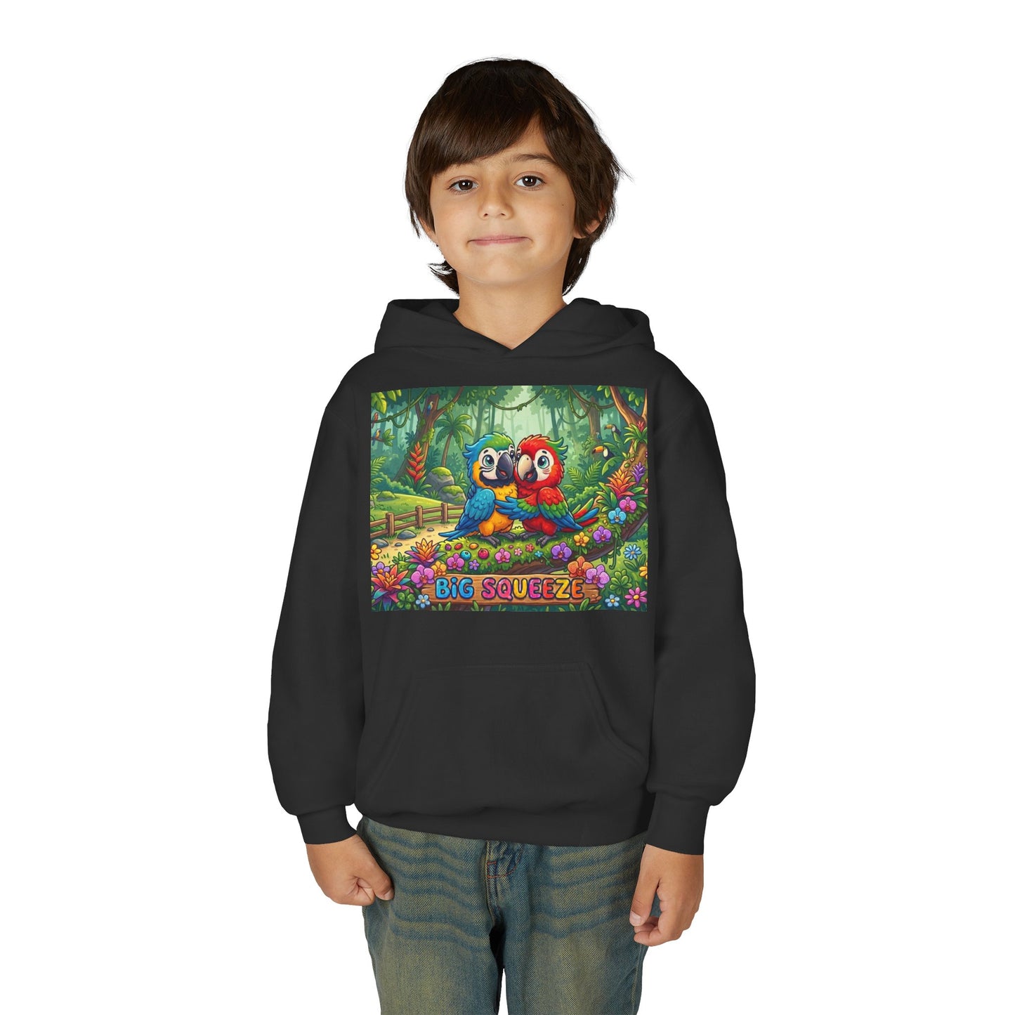 Big Squeeze Macaw Youth Heavy Blend Hooded Sweatshirt