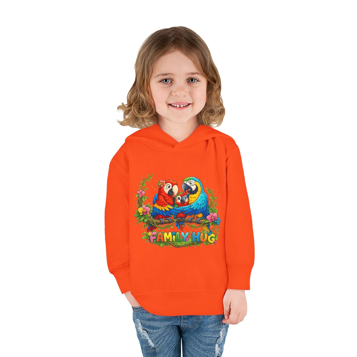 Family Hug Macaw Toddler Pullover Fleece Hoodie