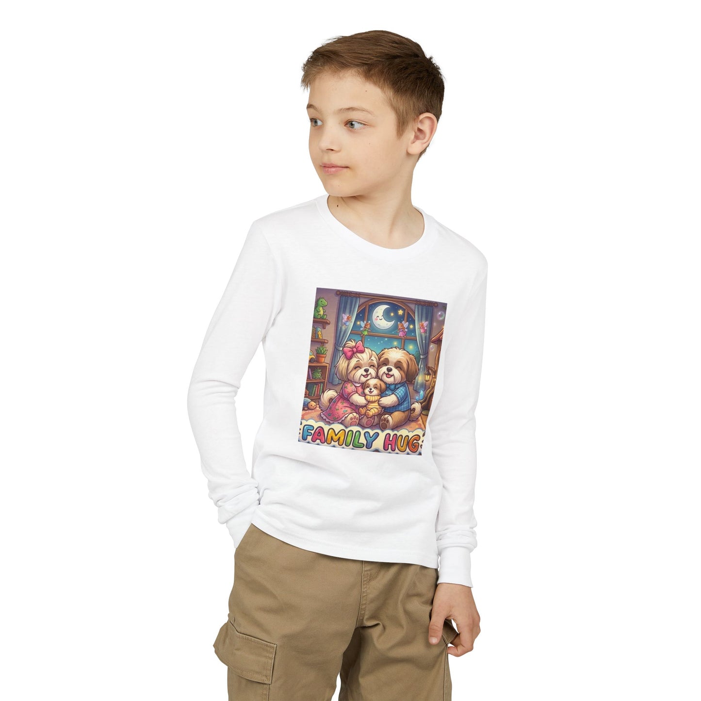 Family Hug Shih Tzu Youth Jersey Long Sleeve Tee