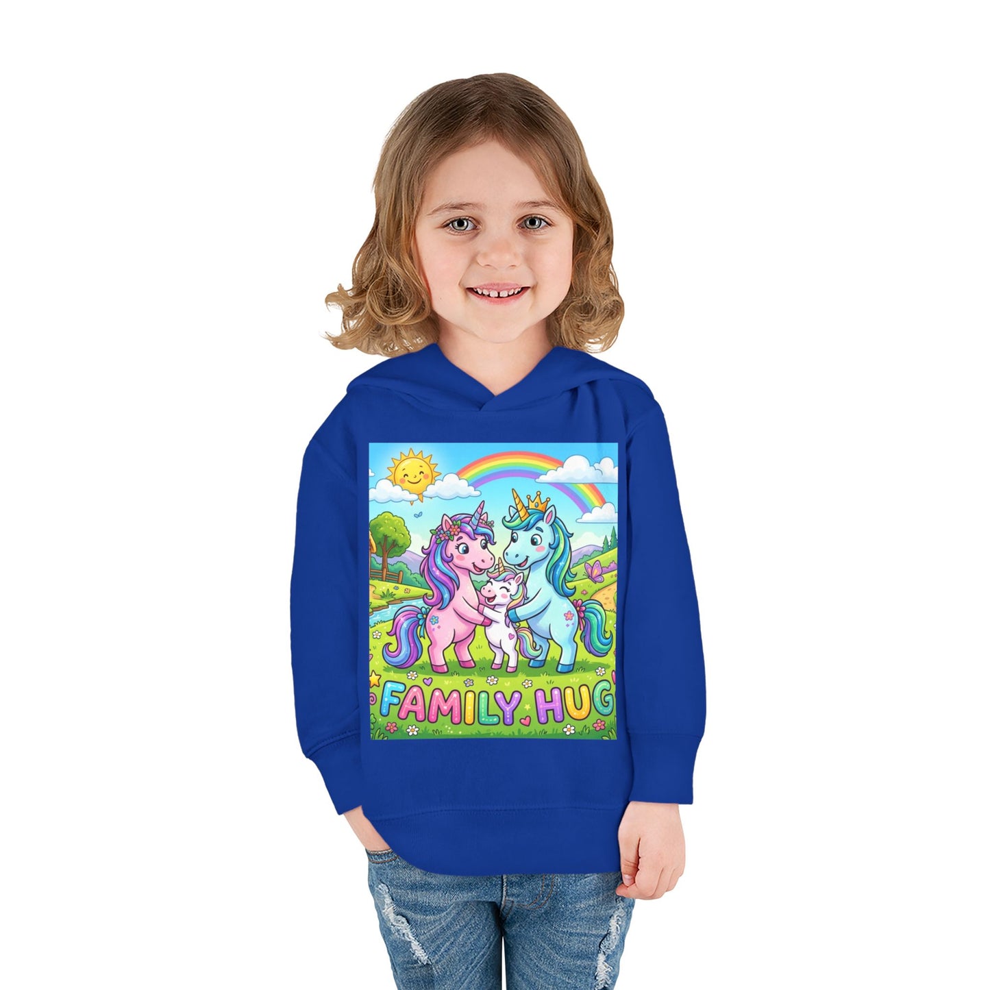 Family Hug Unicorn Toddler Pullover Fleece Hoodie