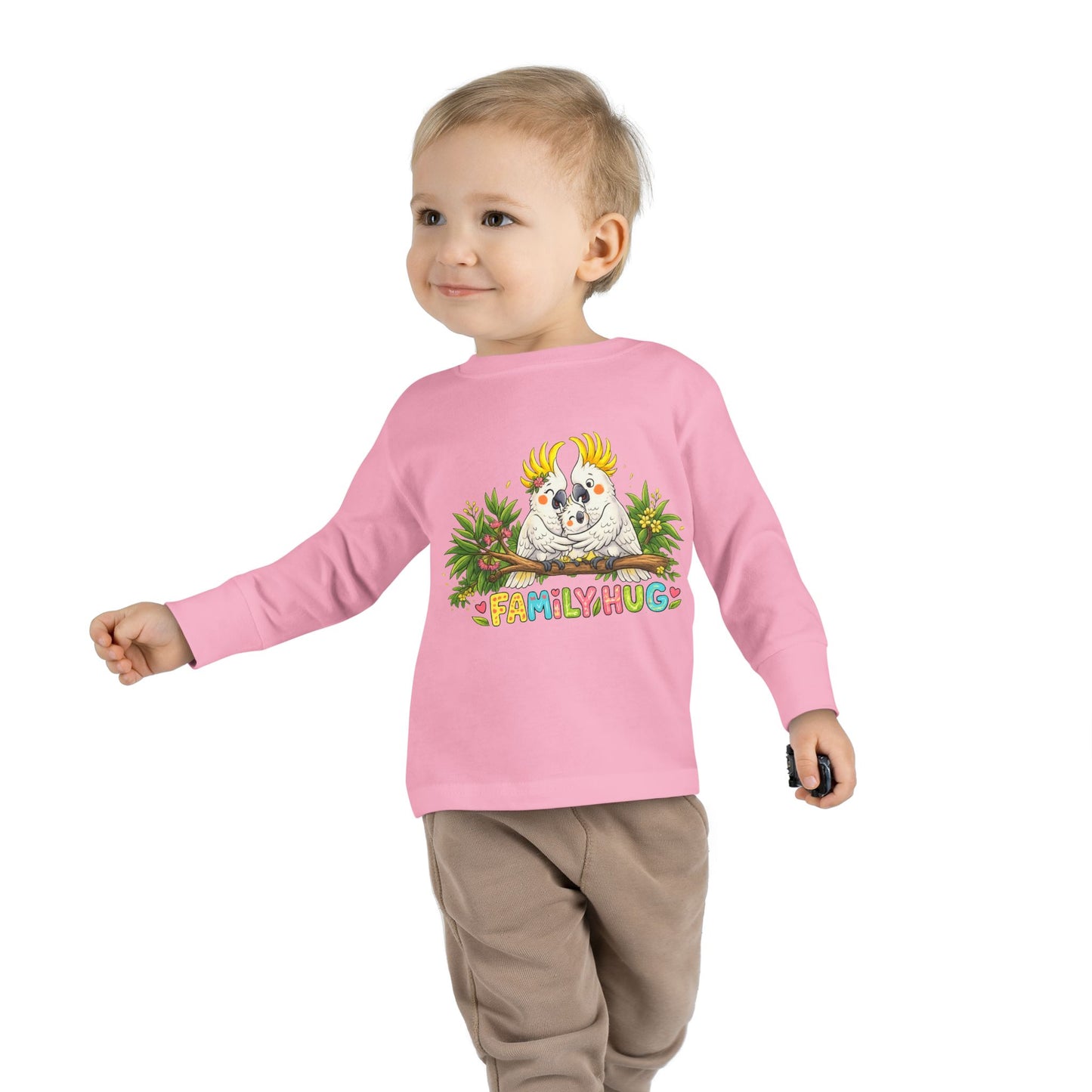 Family Hug Cockatoo Toddler Long Sleeve Tee