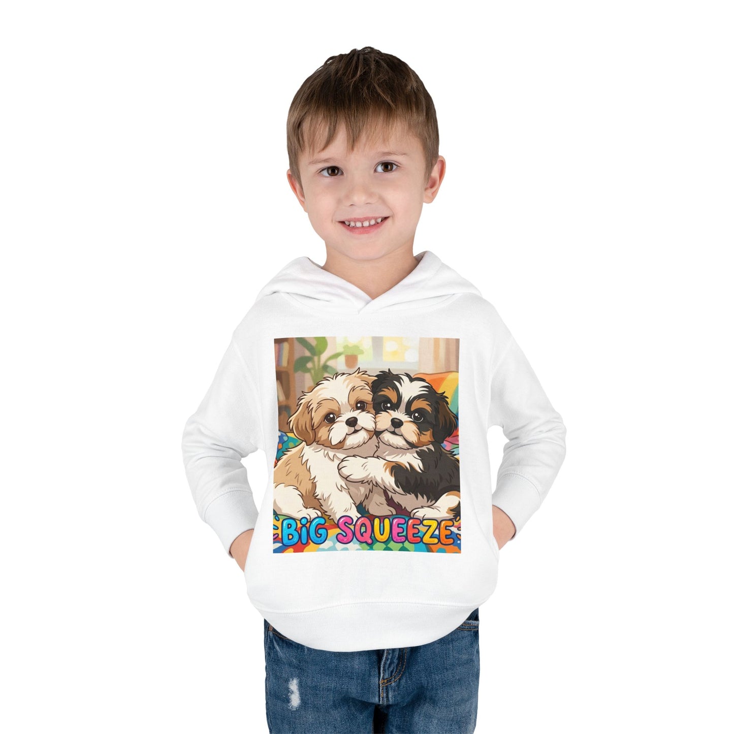 Big Squeeze Shih Tzu Toddler Pullover Fleece Hoodie