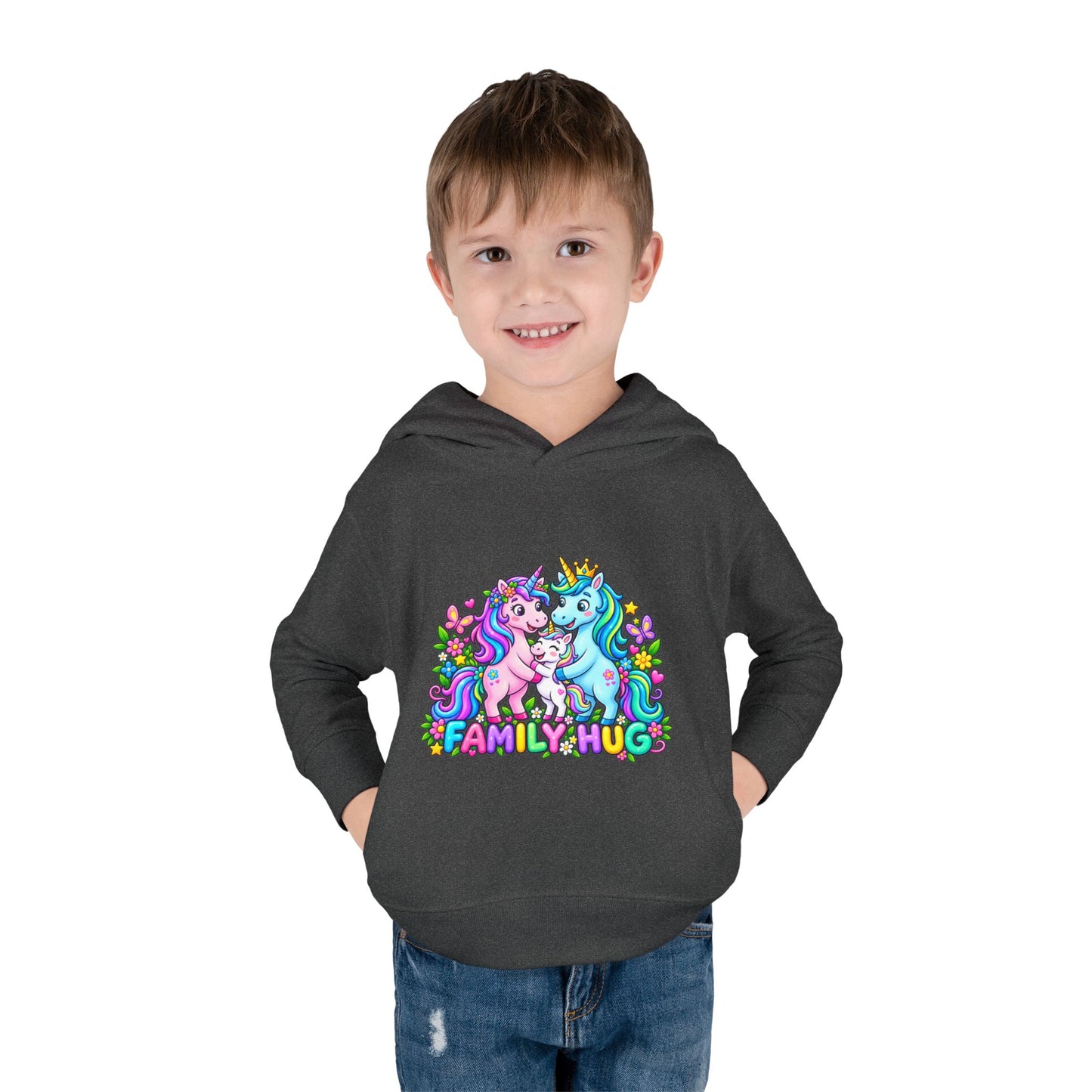 Family Hug Unicorn Toddler Pullover Fleece Hoodie