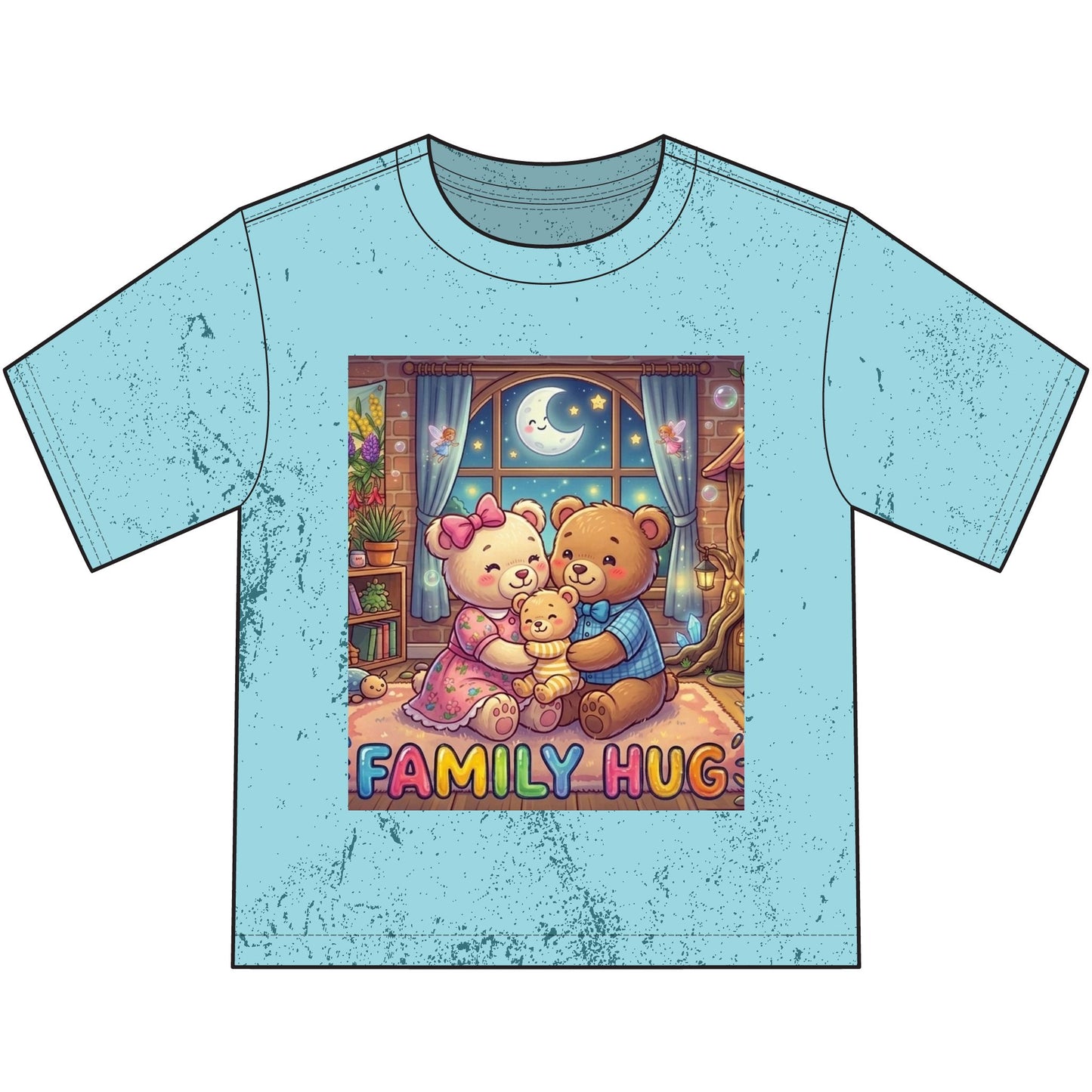 Family Hug Teddy Heavyweight Color Blast Youth T-Shirt