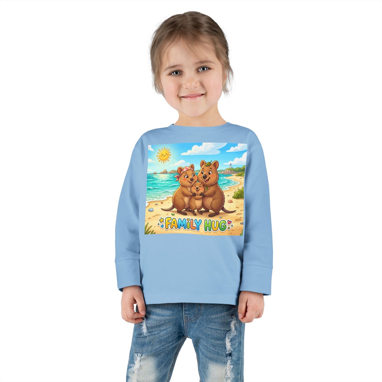 Family Hug Quokka Toddler Long Sleeve Tee
