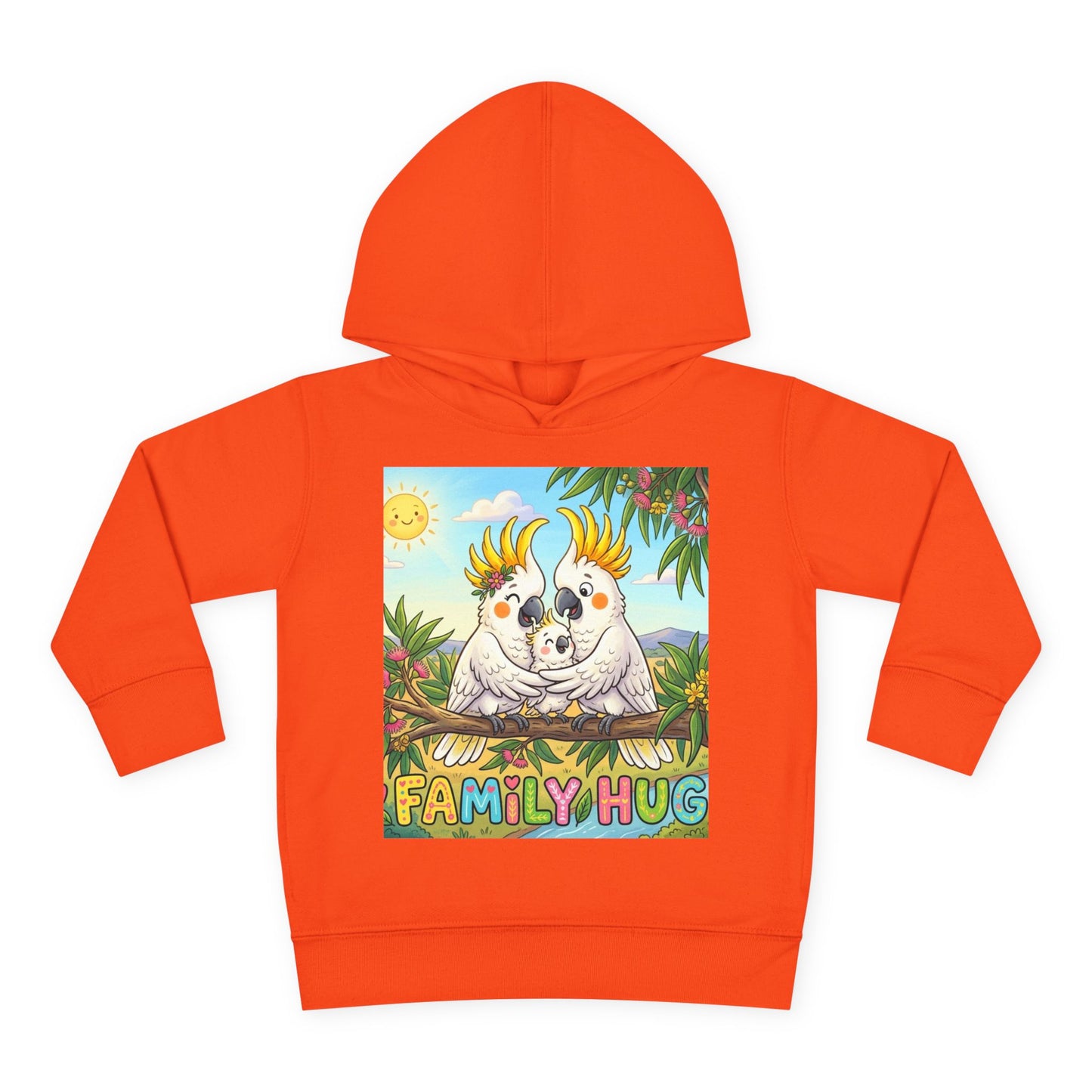 Family Hug Cockatoo Toddler Pullover Fleece Hoodie