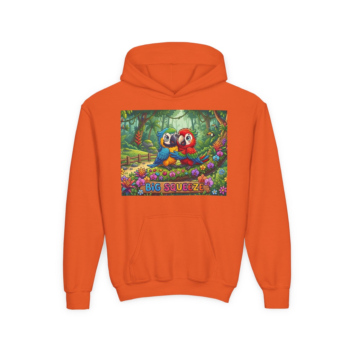 Big Squeeze Macaw Youth Heavy Blend Hooded Sweatshirt