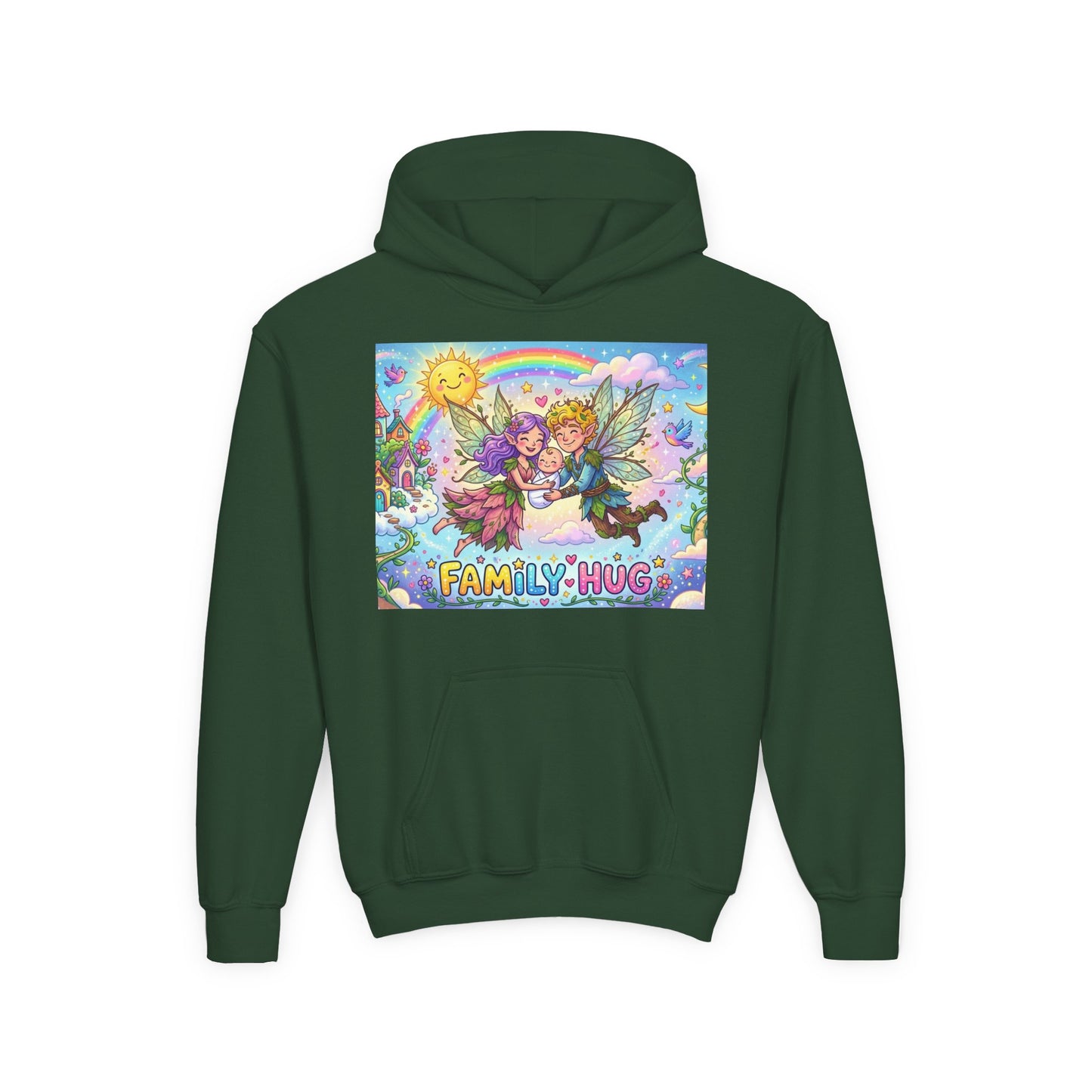 Family Hug Fairy Youth Heavy Blend Hooded Sweatshirt