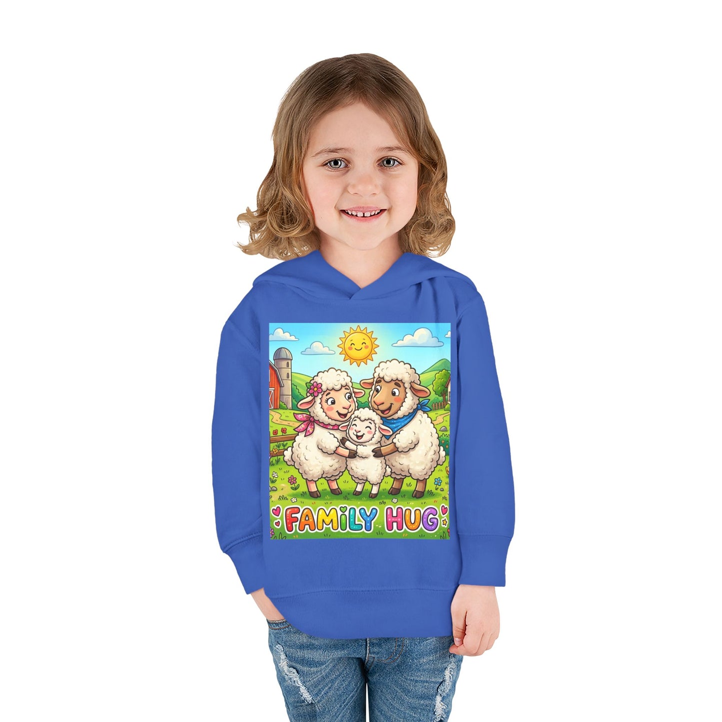 Family Hug Lamb Toddler Pullover Fleece Hoodie