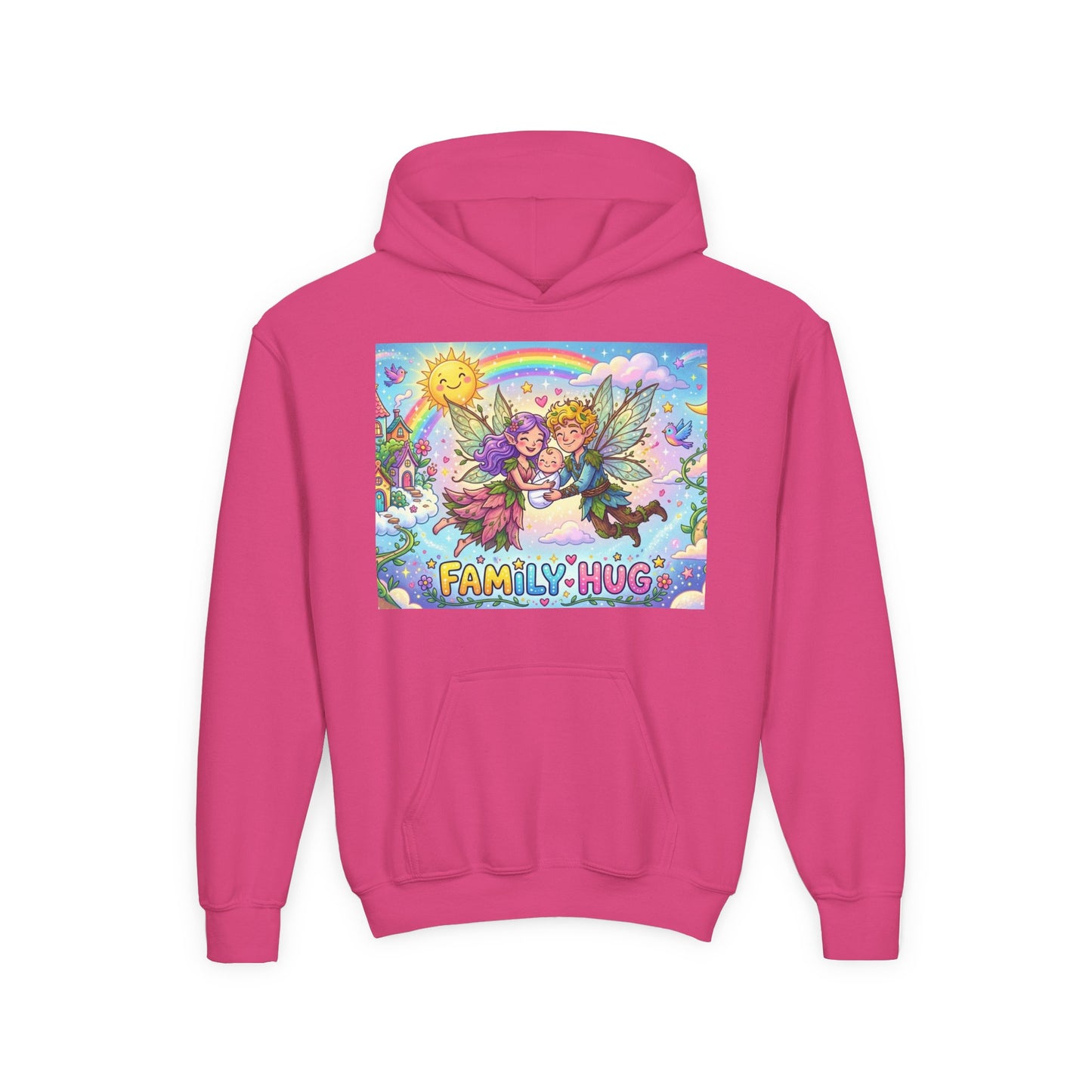 Family Hug Fairy Youth Heavy Blend Hooded Sweatshirt