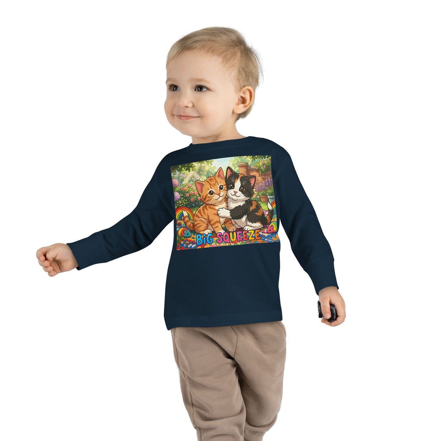 Big Squeeze Kitten Toddler Long Sleeve Tee