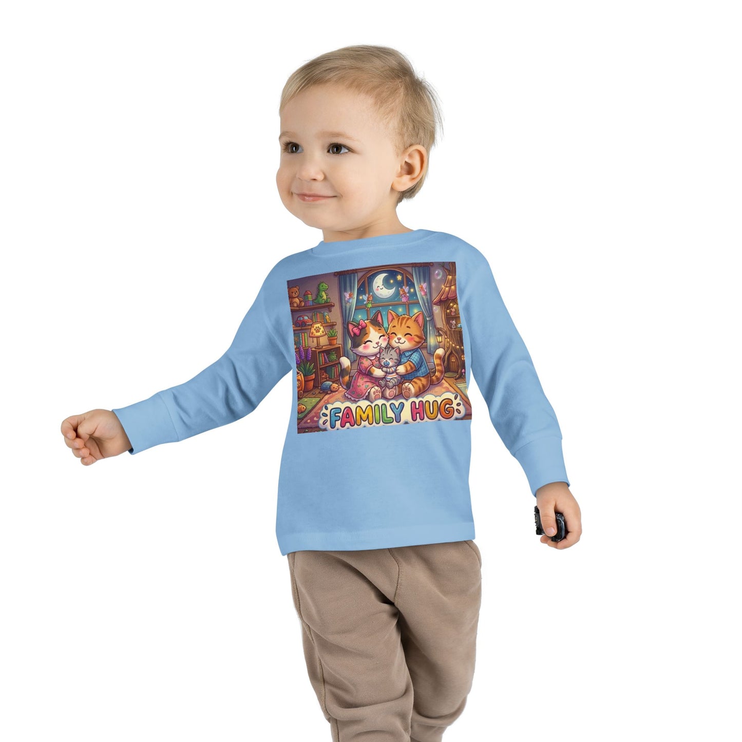 Family Hug Kitten Toddler Long Sleeve Tee