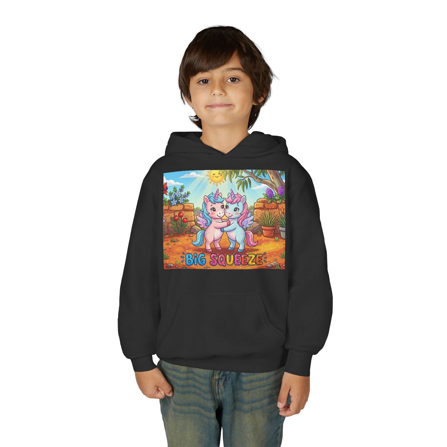 Big Squeeze Unicorn Youth Heavy Blend Hooded Sweatshirt