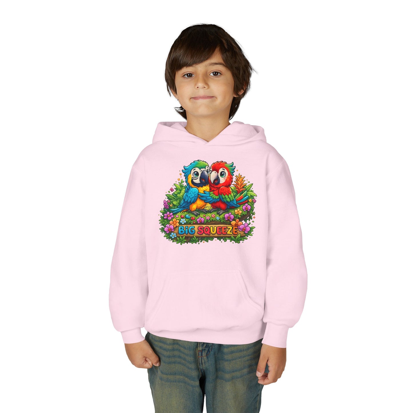 Big Squeeze Macaw Youth Heavy Blend Hooded Sweatshirt