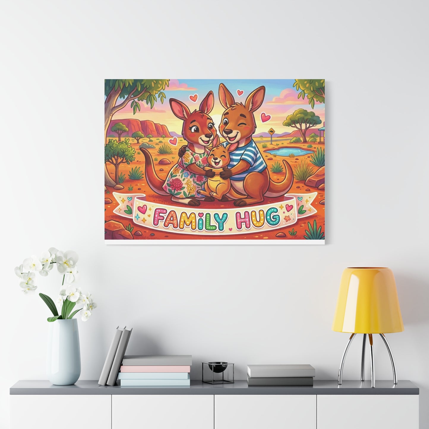 Family Hug Kangaroo Classic Canvas