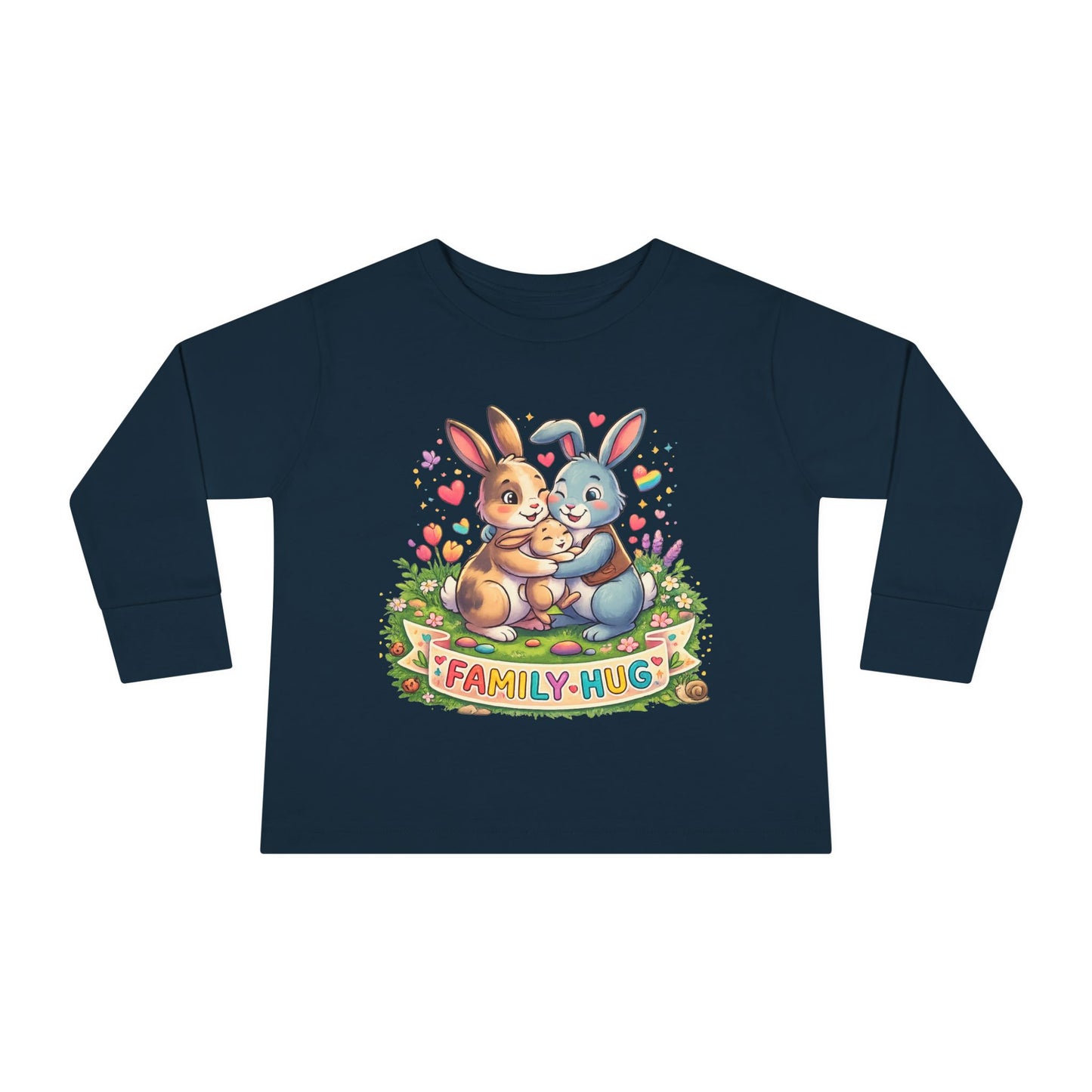 Family Hug Bunny Toddler Long Sleeve Tee
