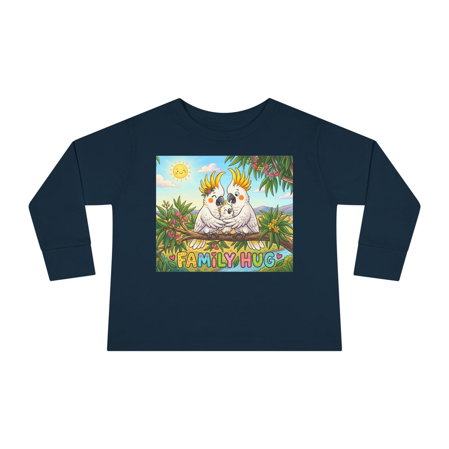 Family Hug Cockatoo Toddler Long Sleeve Tee