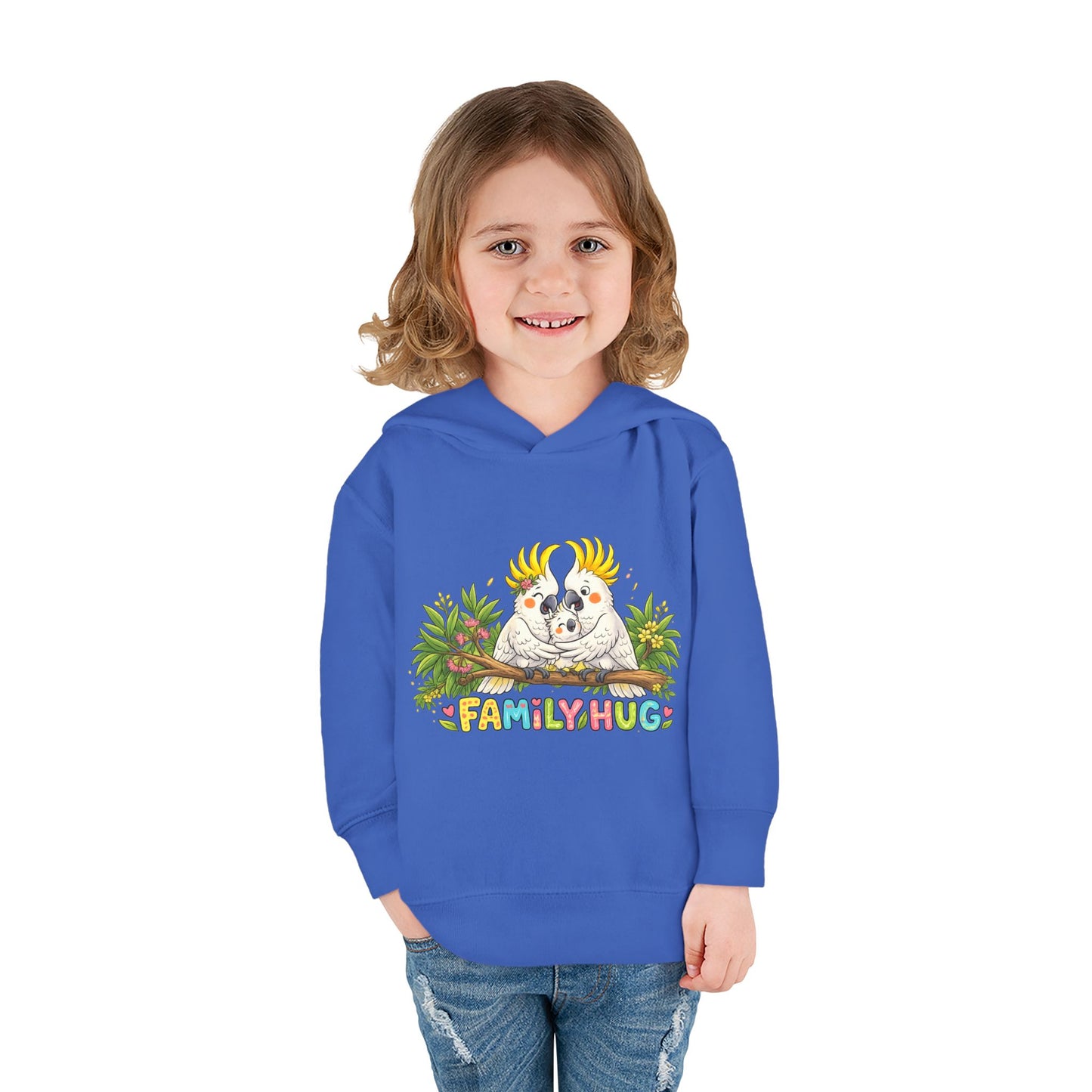 Family Hug Cockatoo Toddler Pullover Fleece Hoodie