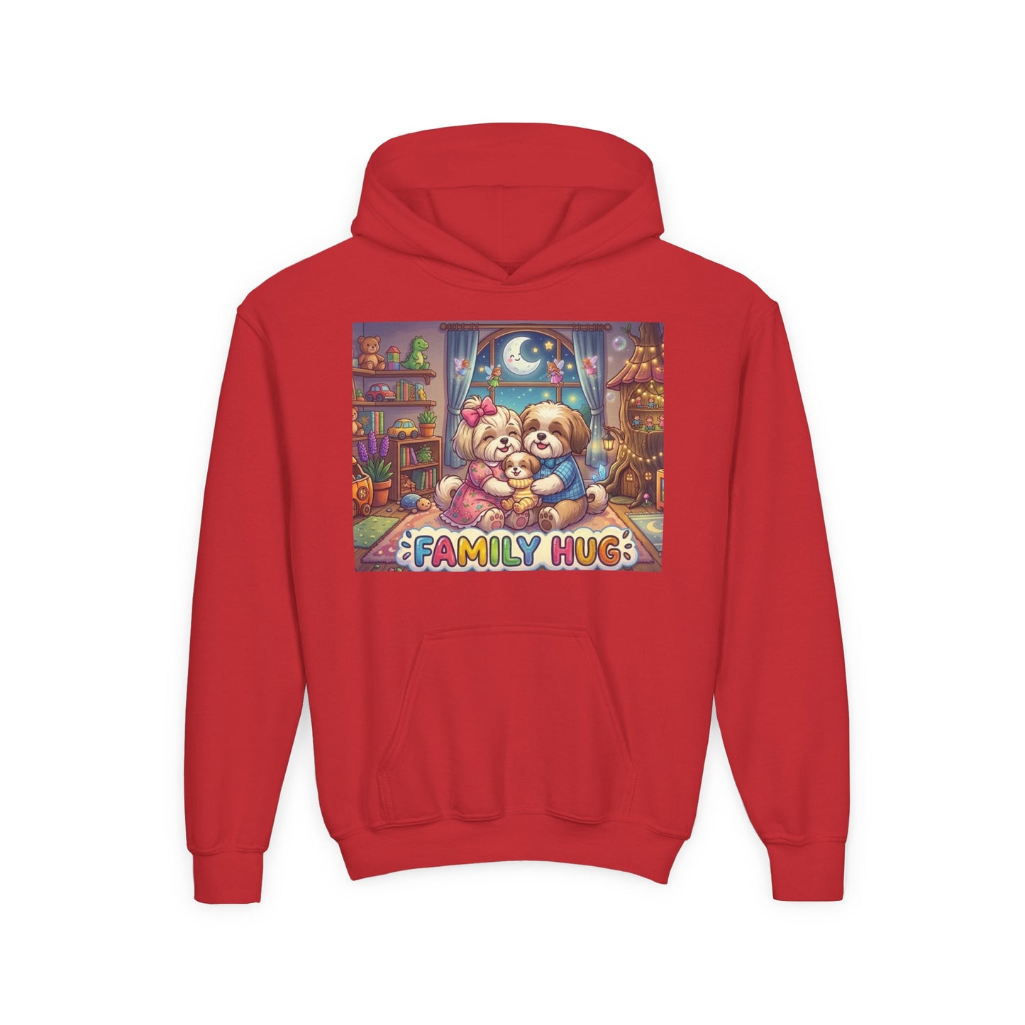 Family Hug Shih Tzu Youth Heavy Blend Hooded Sweatshirt