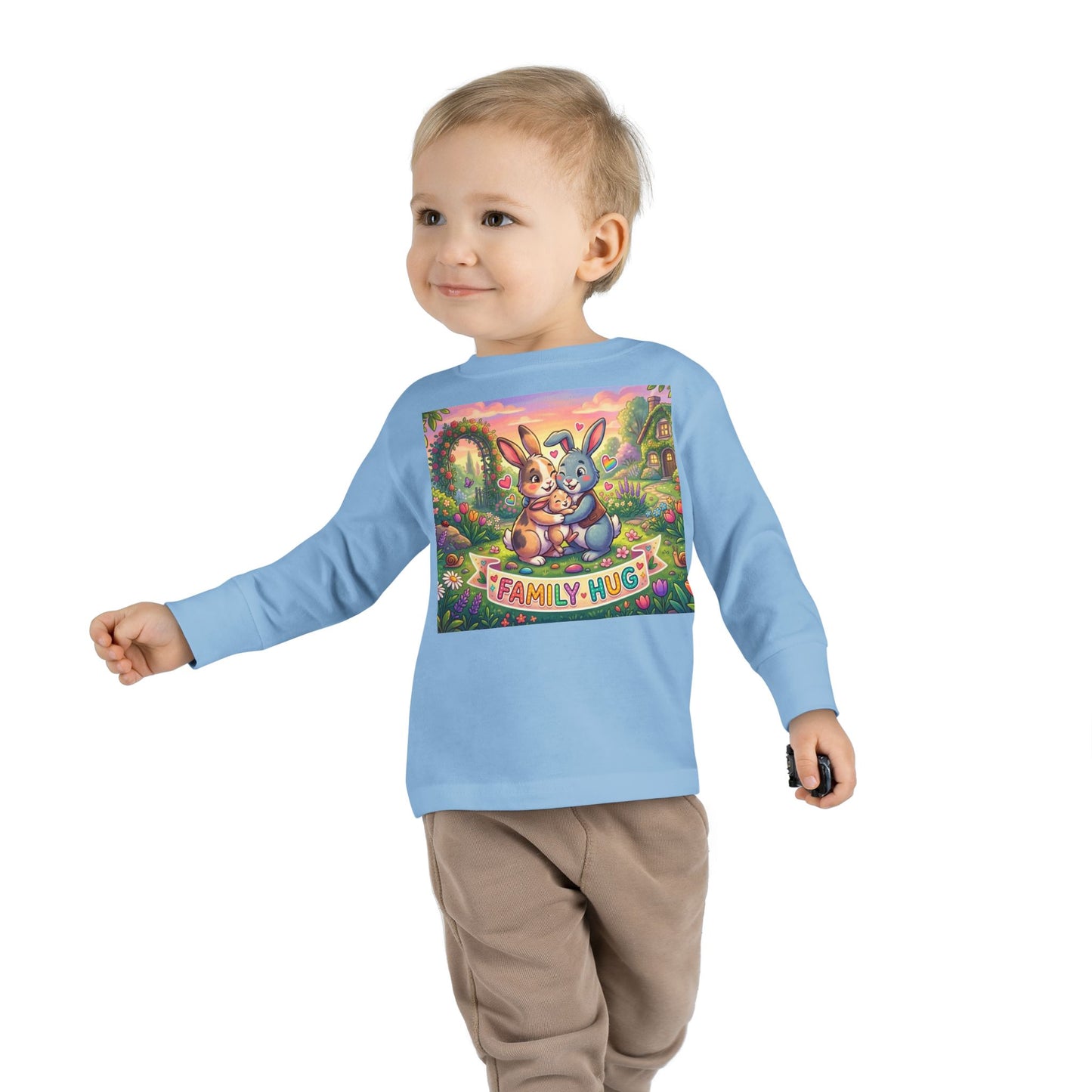 Family Hug Bunny Toddler Long Sleeve Tee
