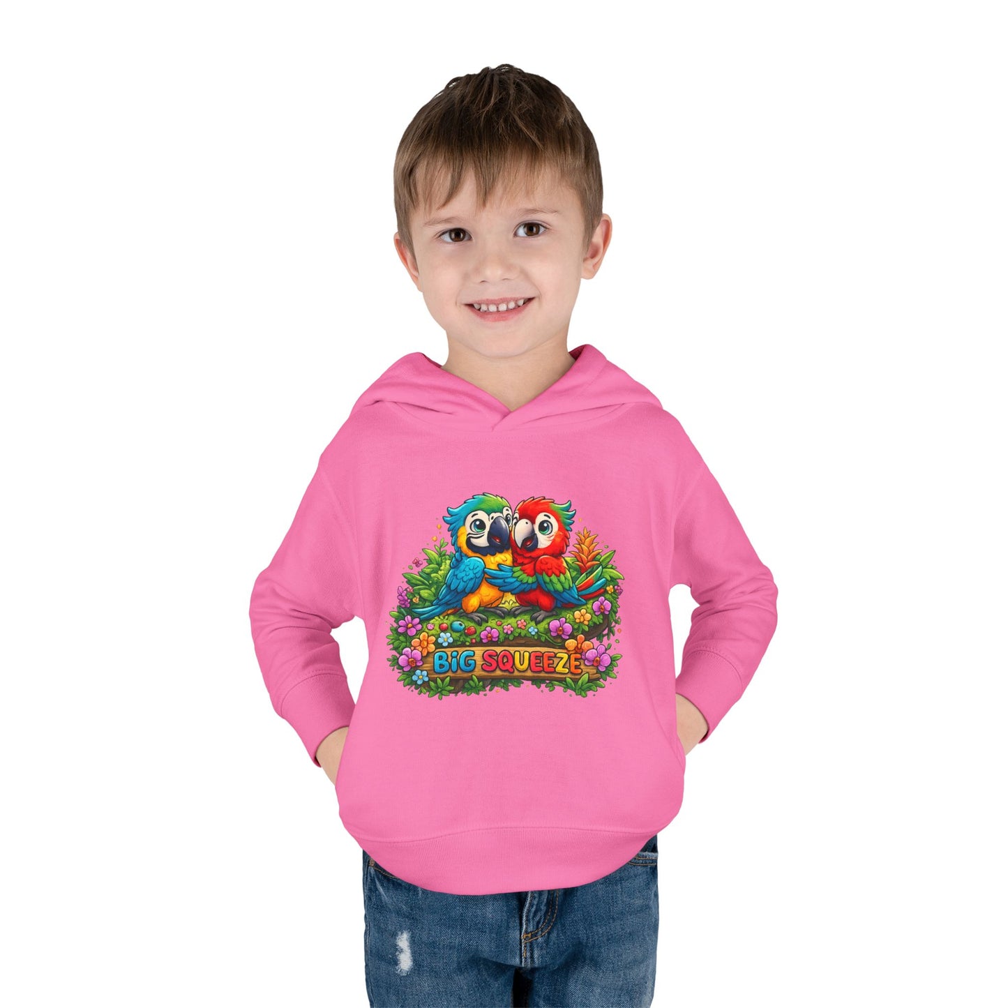 Big Squeeze Macaw Toddler Pullover Fleece Hoodie