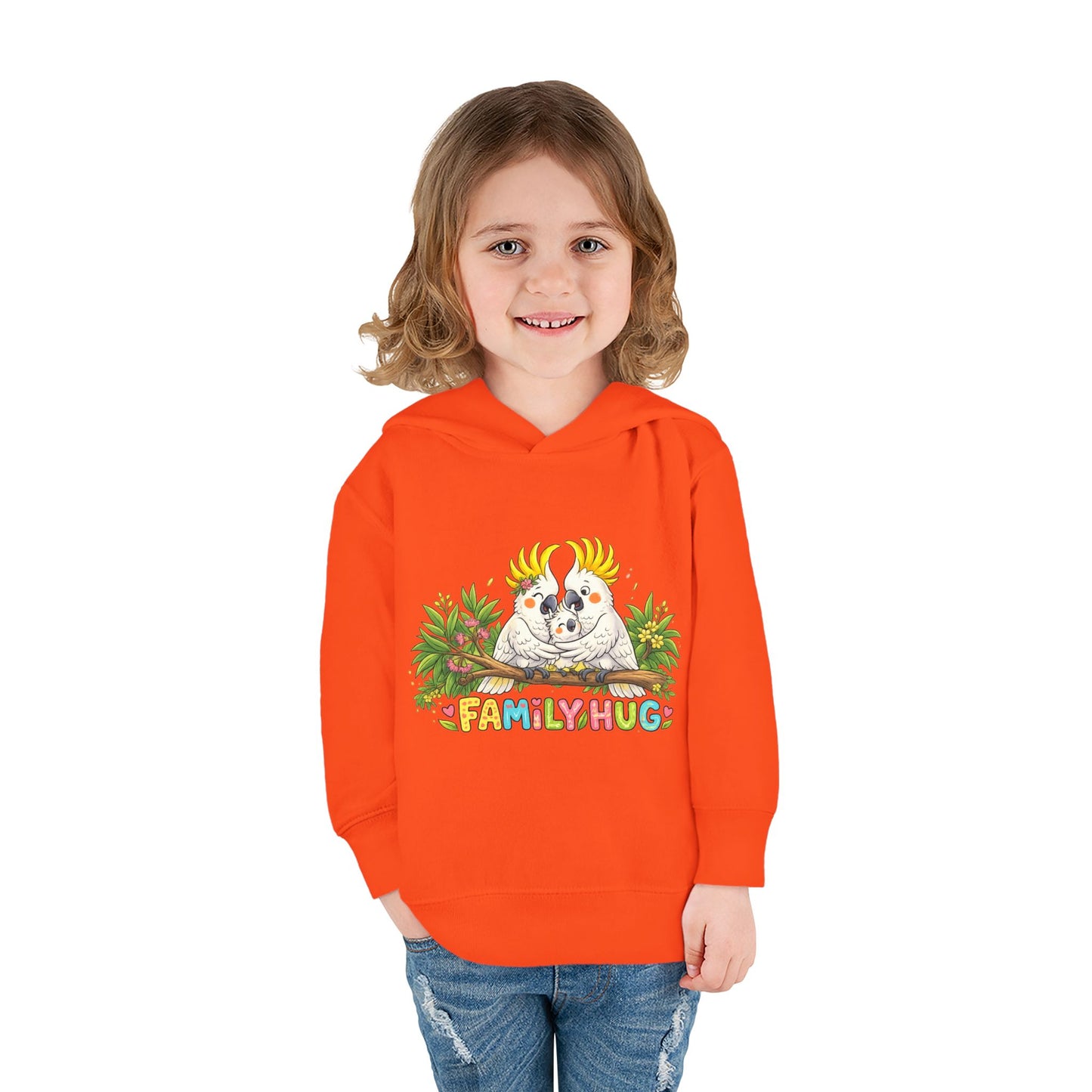 Family Hug Cockatoo Toddler Pullover Fleece Hoodie