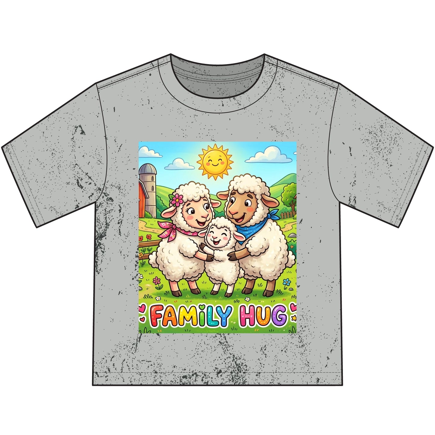Family Hug Lamb Heavyweight Color Blast Youth T-Shirt