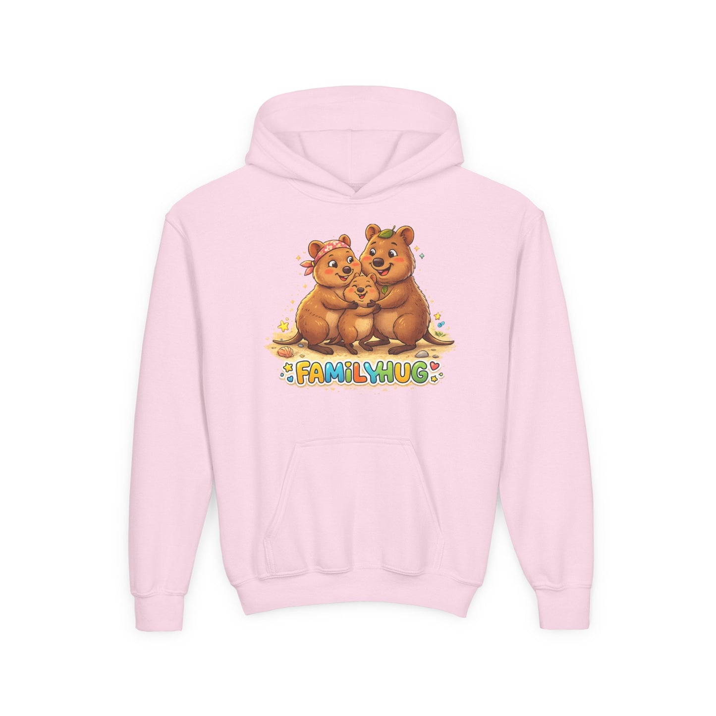 Family Hug Quokka Youth Heavy Blend Hooded Sweatshirt