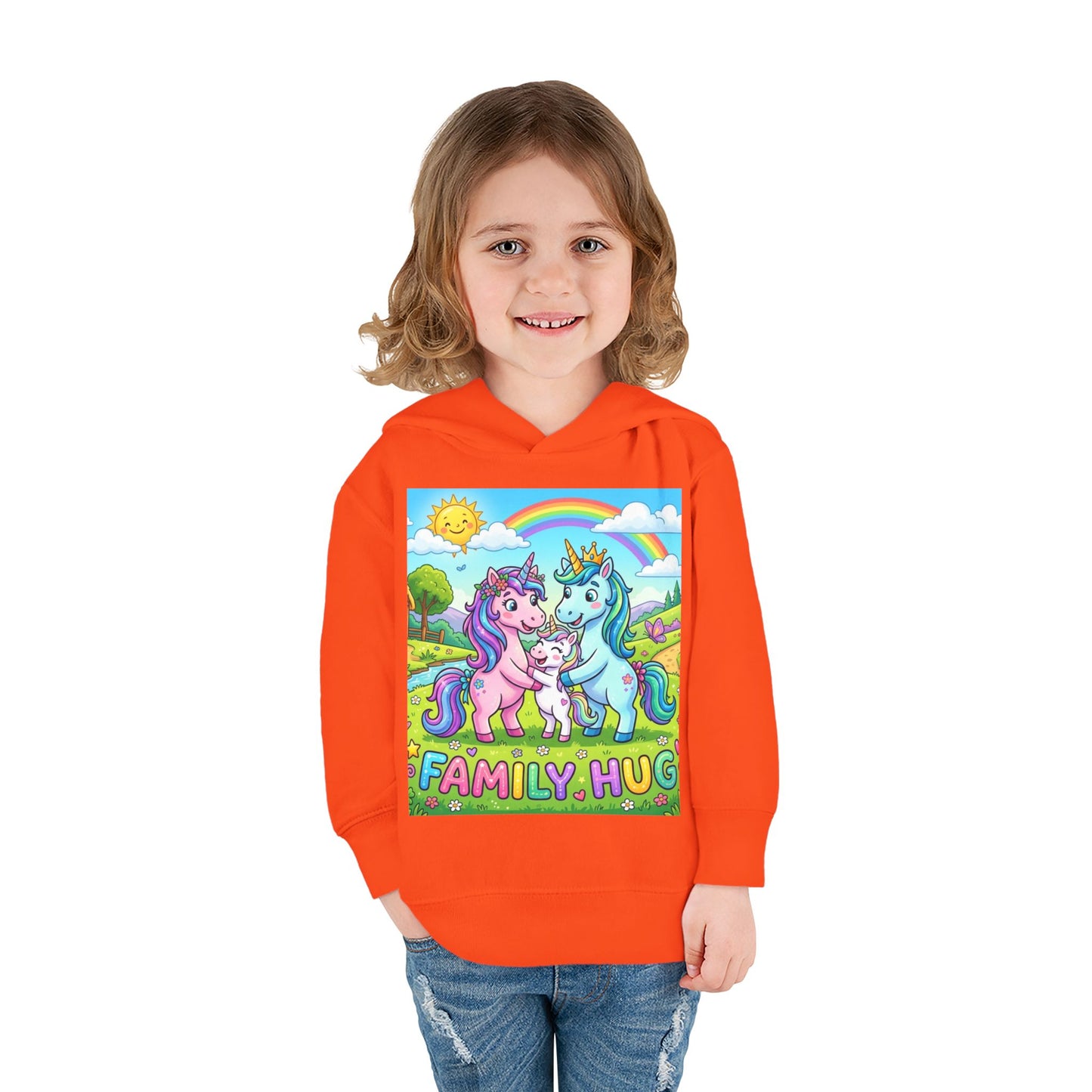 Family Hug Unicorn Toddler Pullover Fleece Hoodie