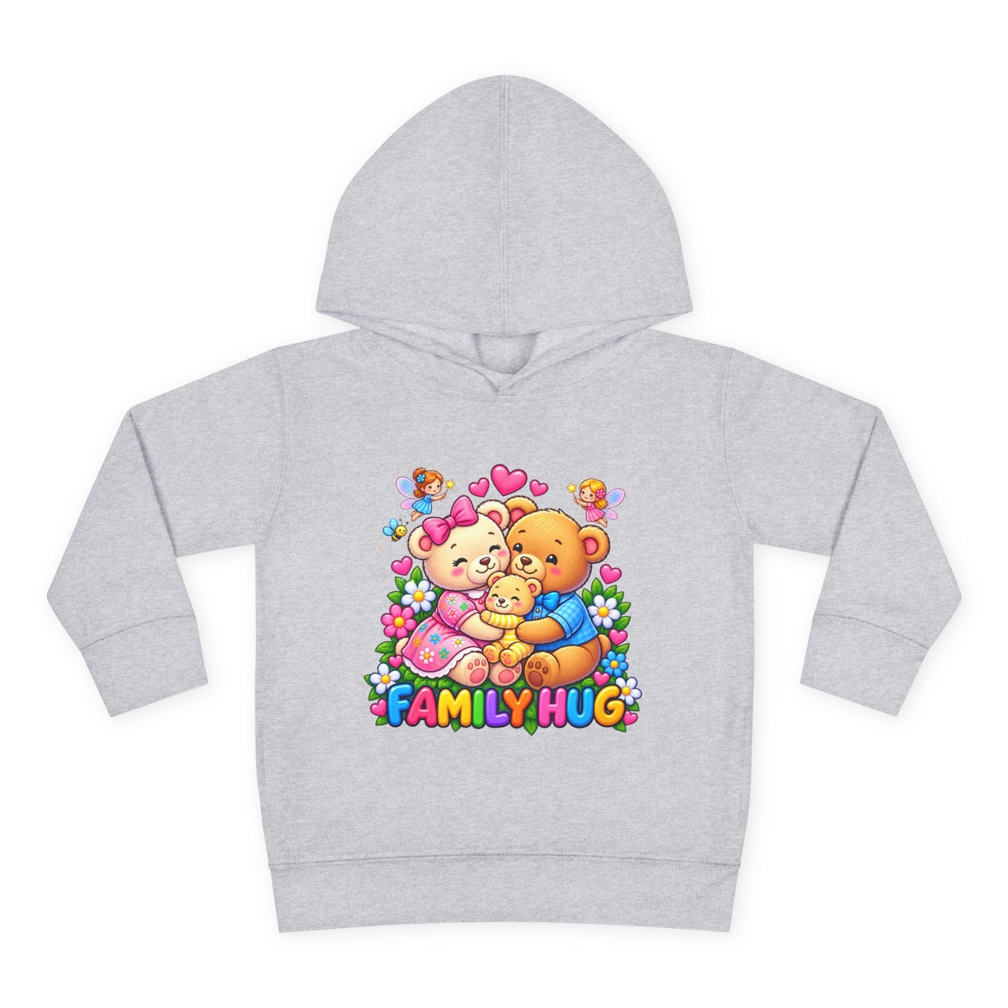 Family Hug Teddy Toddler Pullover Fleece Hoodie