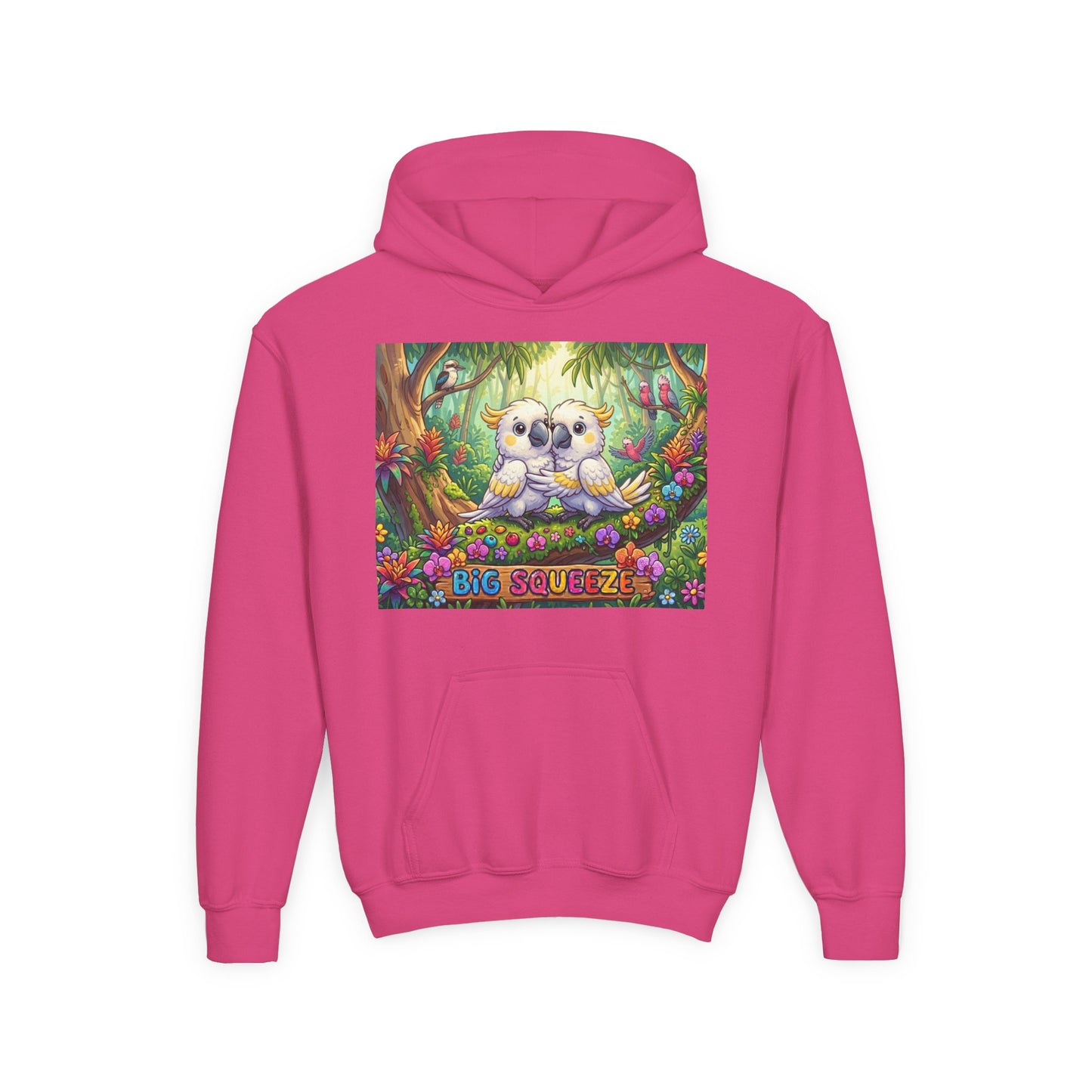 Big Squeeze Cockatoo Youth Heavy Blend Hooded Sweatshirt