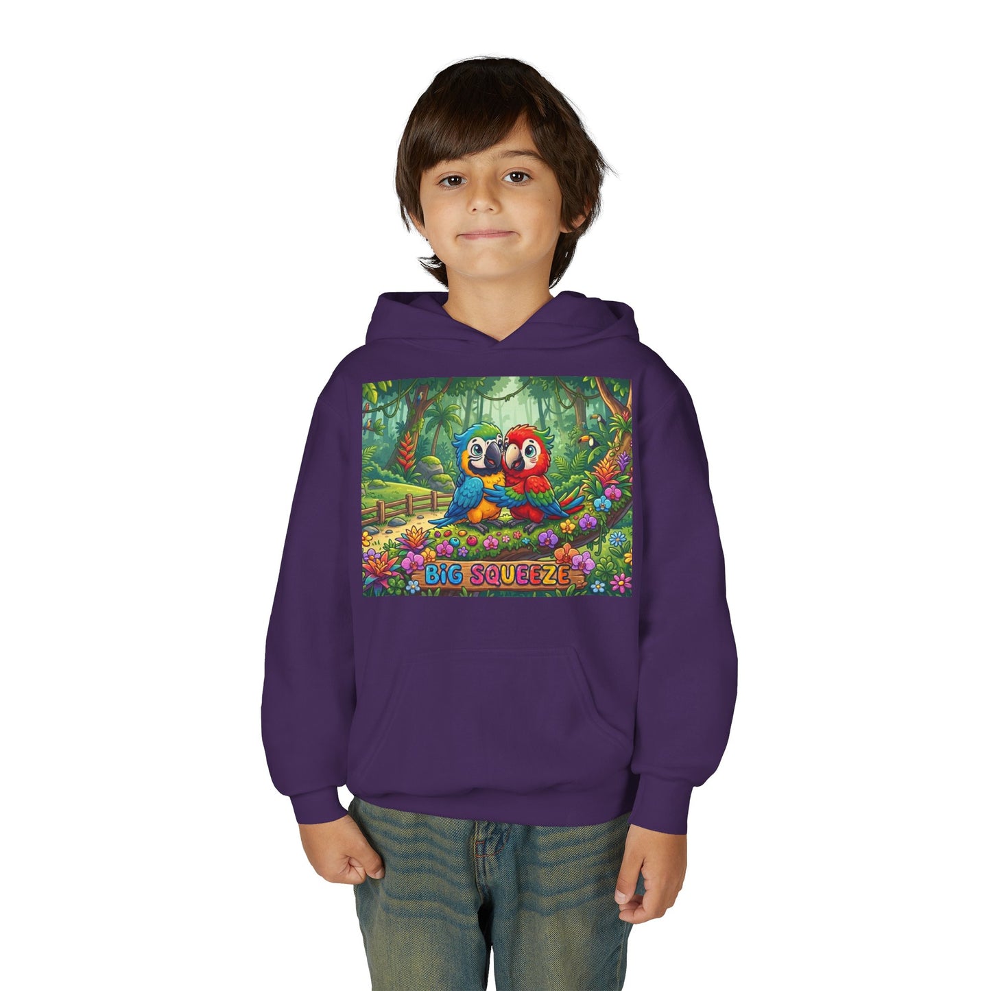 Big Squeeze Macaw Youth Heavy Blend Hooded Sweatshirt
