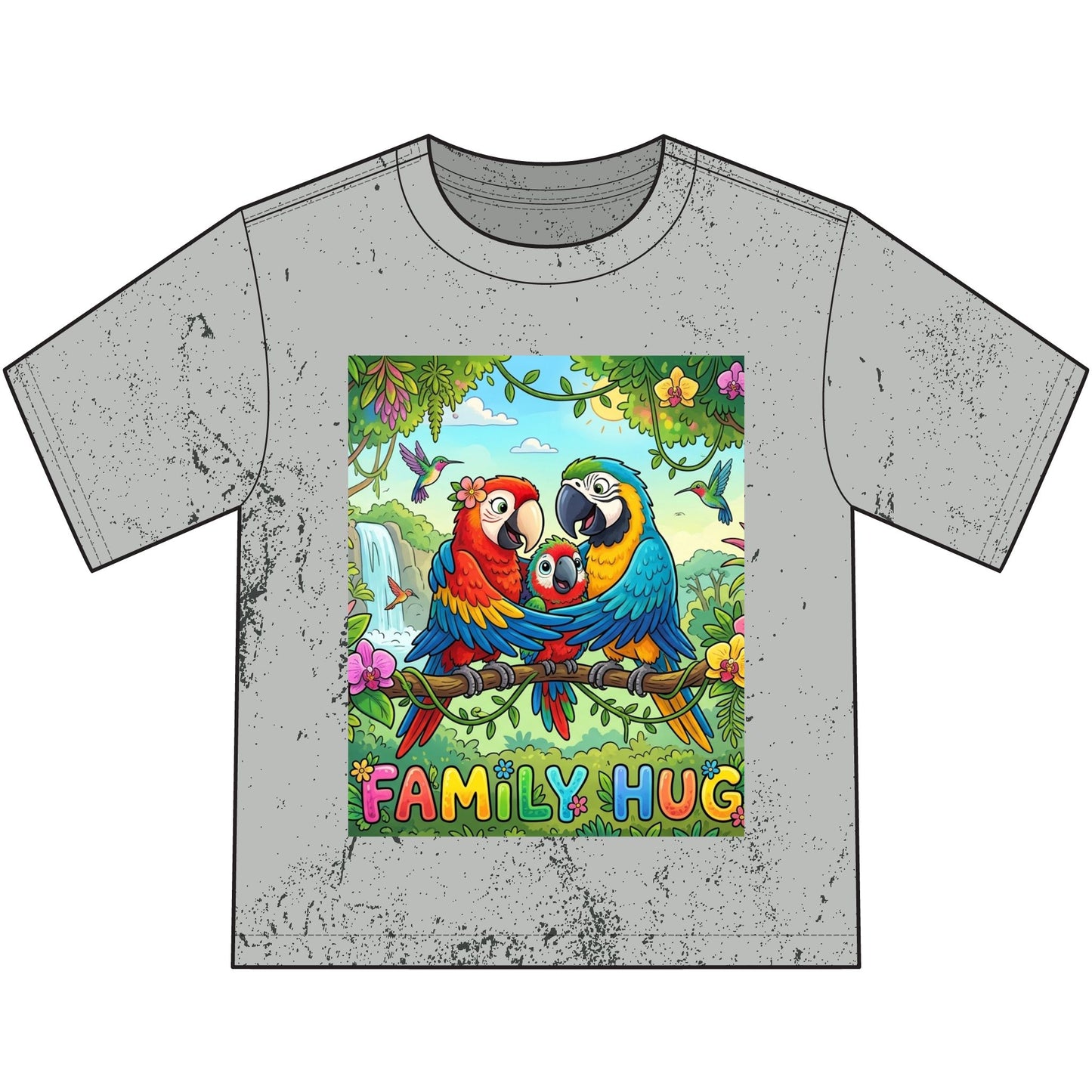 Family Hug Macaw Heavyweight Color Blast Youth T-Shirt