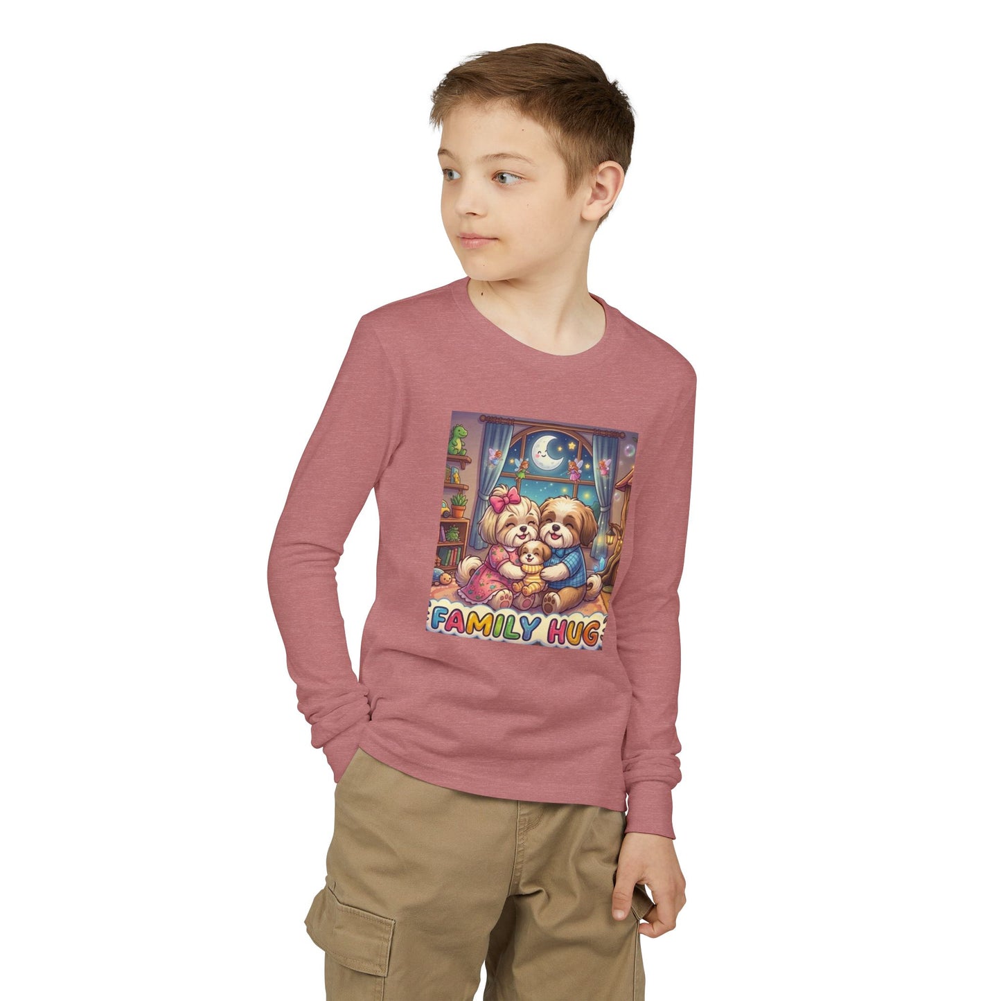 Family Hug Shih Tzu Youth Jersey Long Sleeve Tee