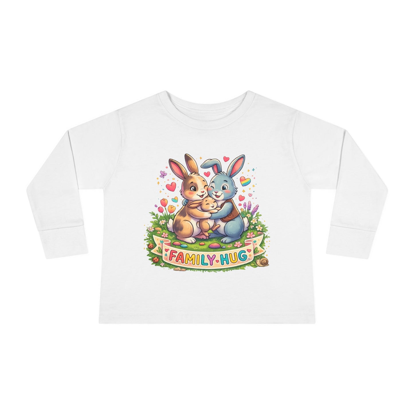 Family Hug Bunny Toddler Long Sleeve Tee