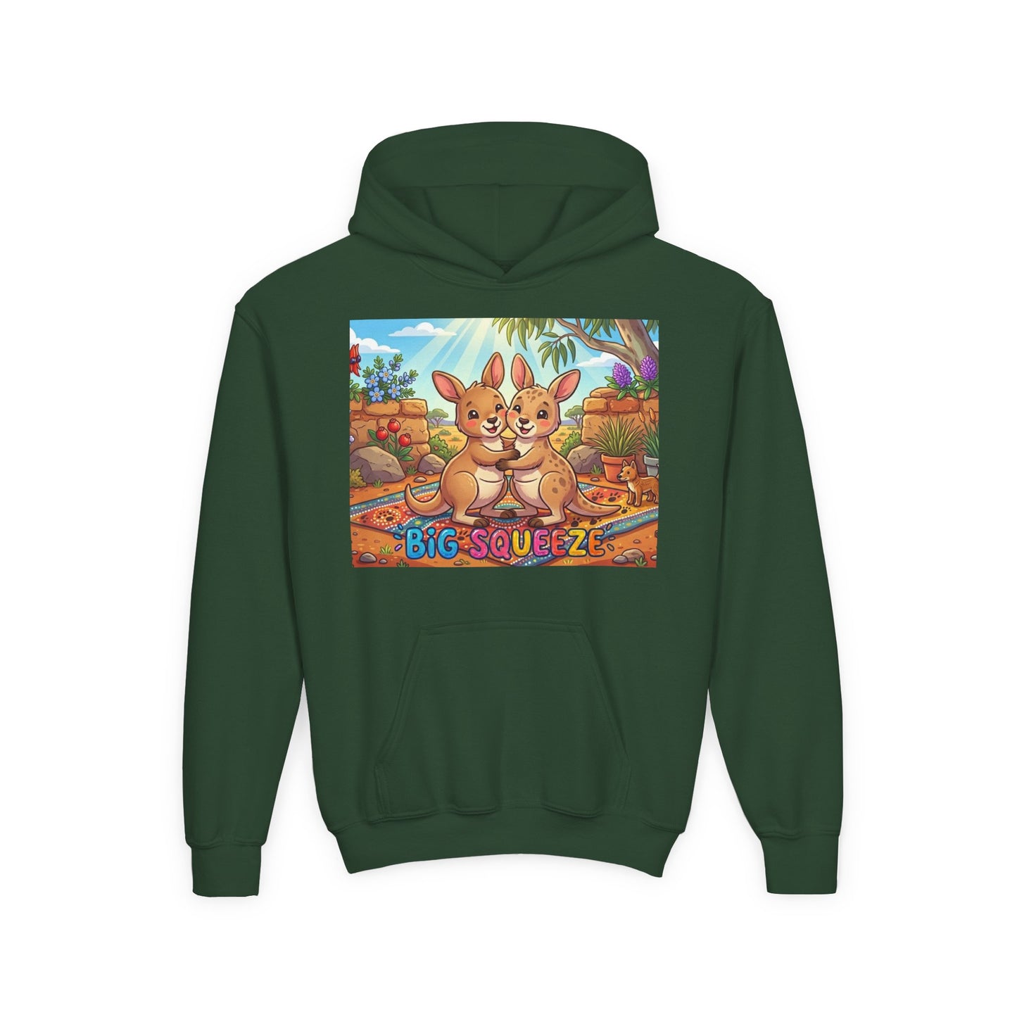 Big Squeeze Kangaroo Youth Heavy Blend Hooded Sweatshirt