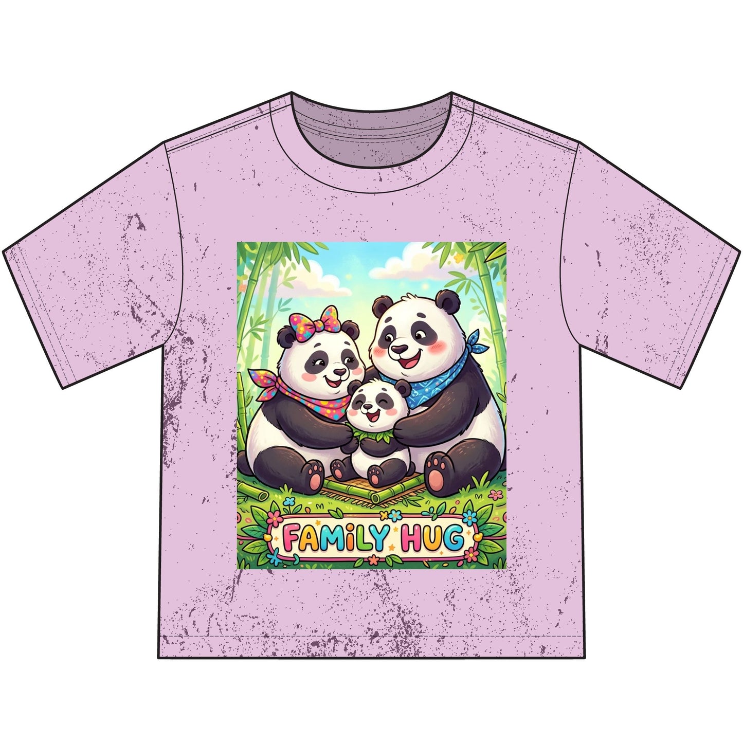 Family Hug Panda Heavyweight Color Blast Youth T-Shirt