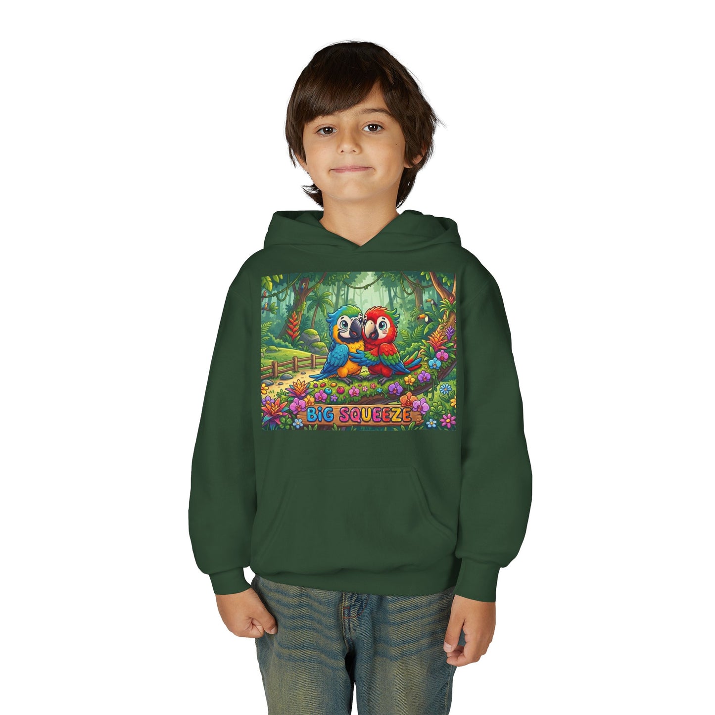 Big Squeeze Macaw Youth Heavy Blend Hooded Sweatshirt