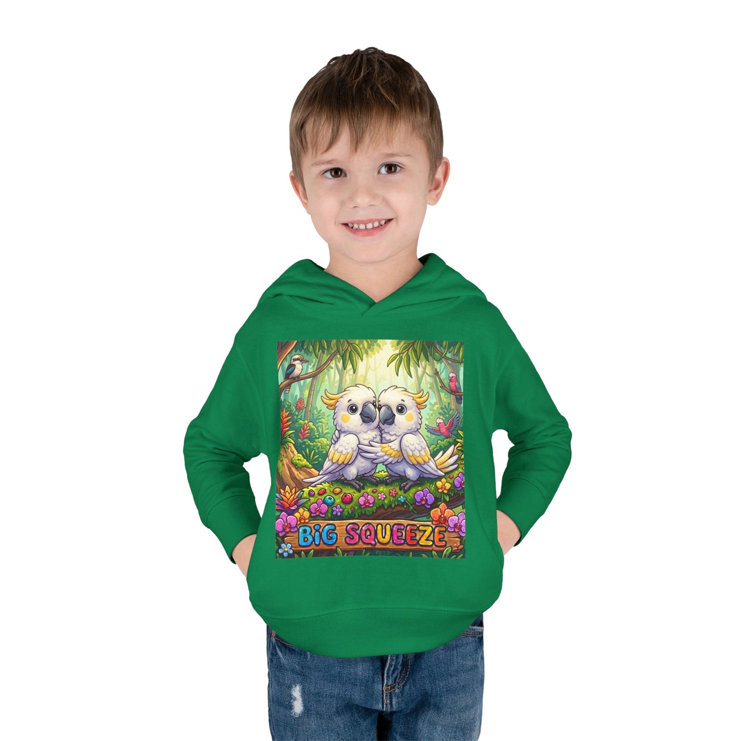 Big Squeeze Cockatoo Toddler Pullover Fleece Hoodie