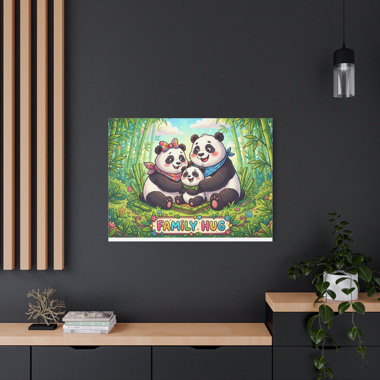 Family Hug Panda Classic Canvas