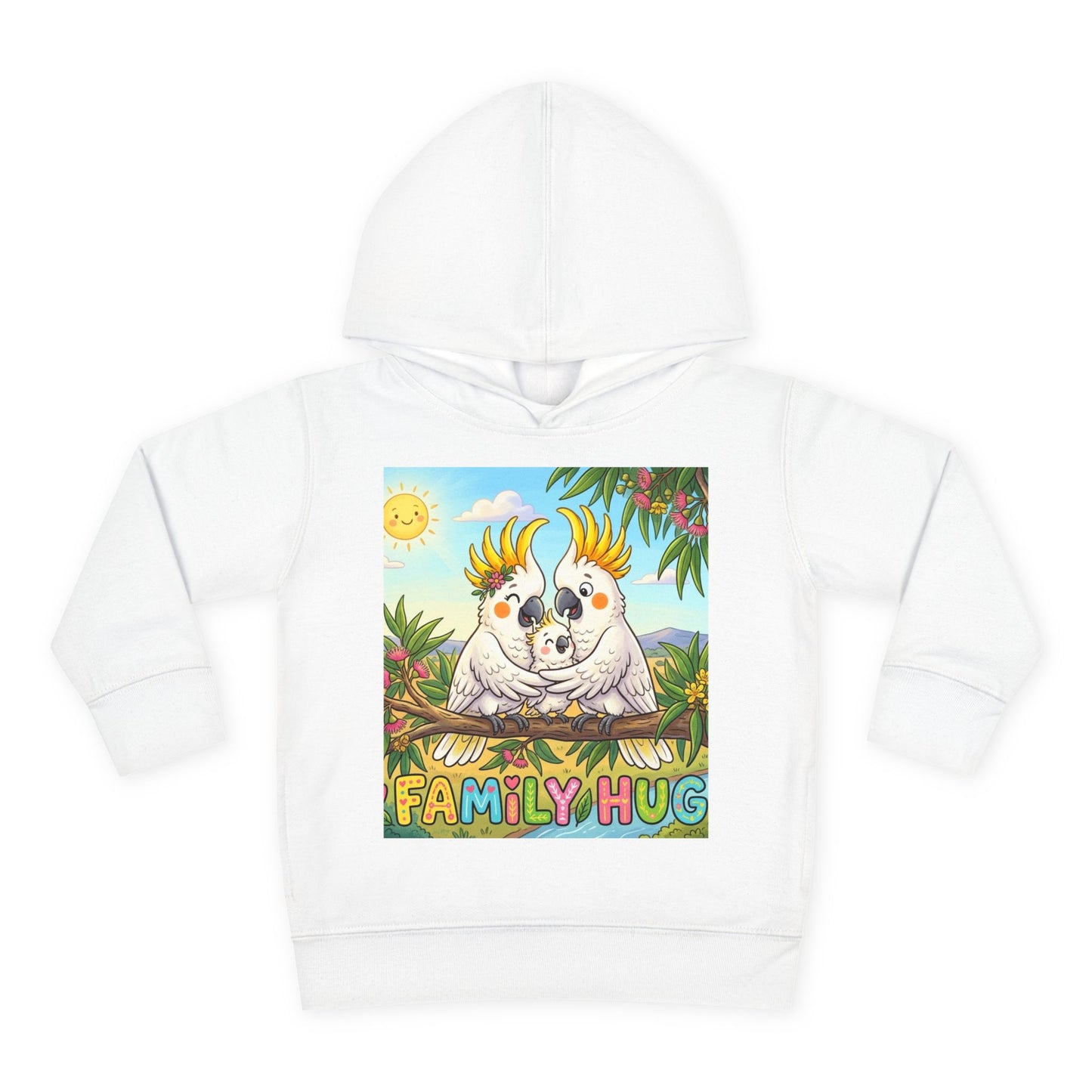 Family Hug Cockatoo Toddler Pullover Fleece Hoodie