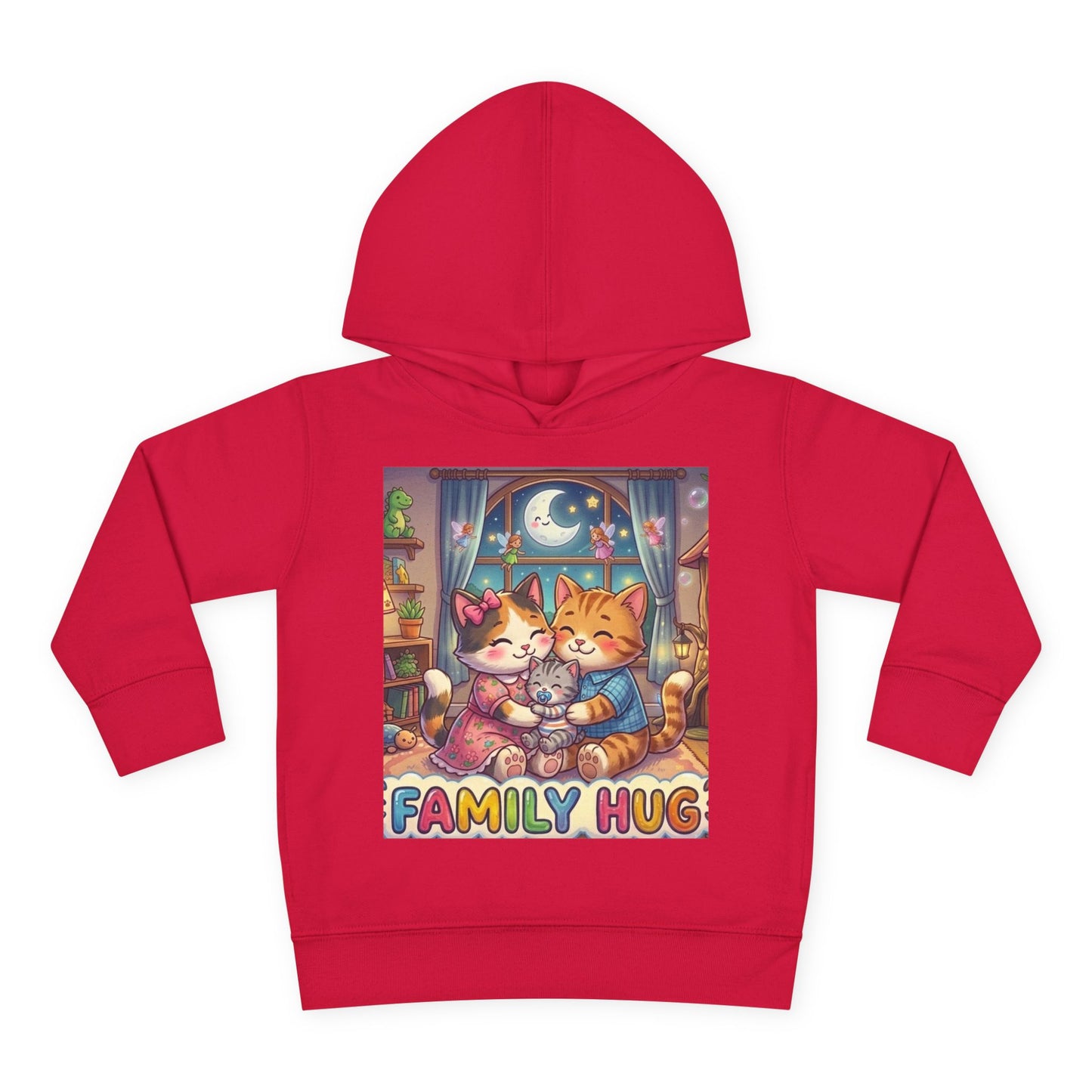 Family Hug Kitten Toddler Pullover Fleece Hoodie