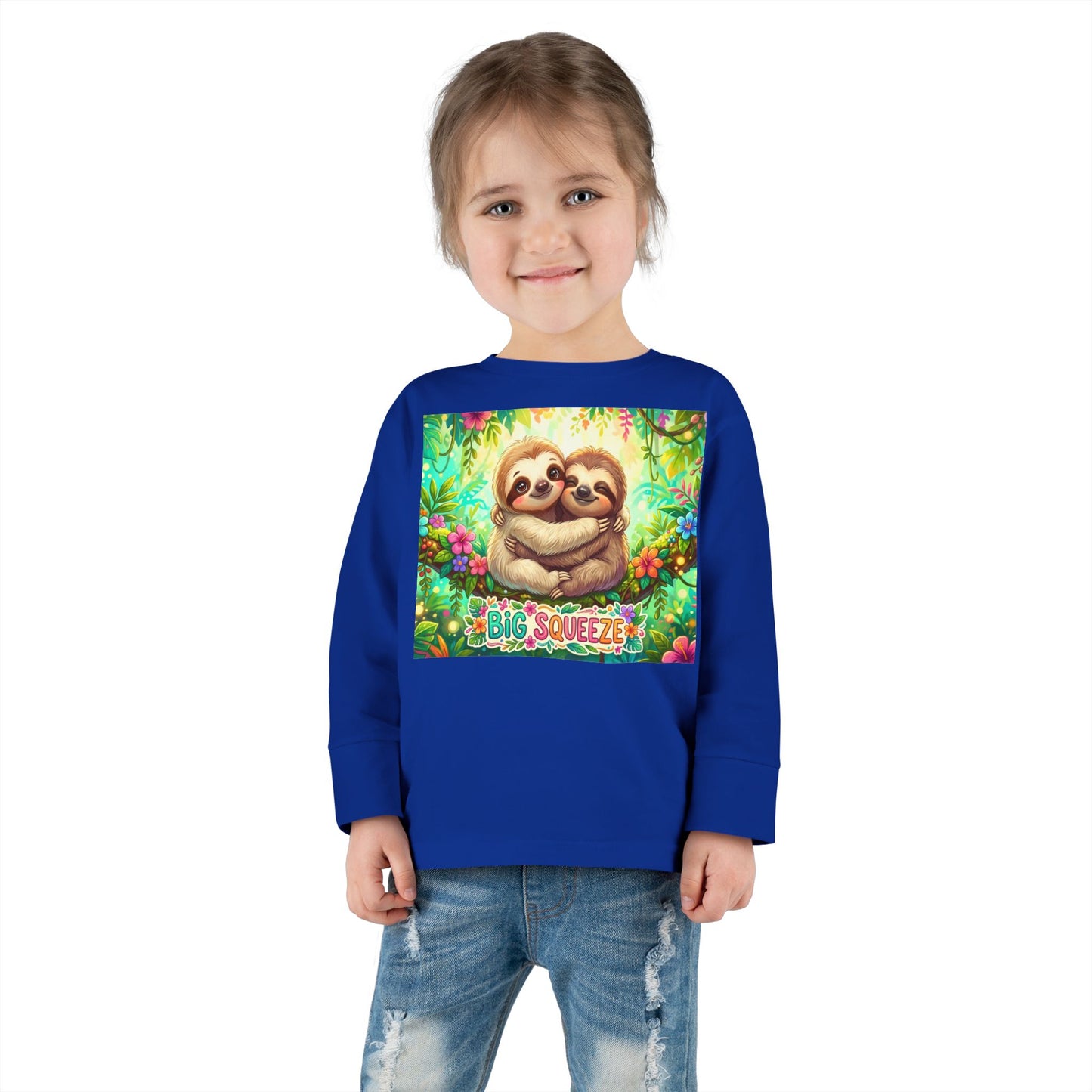 Big Squeeze Sloth Toddler Long Sleeve Tee