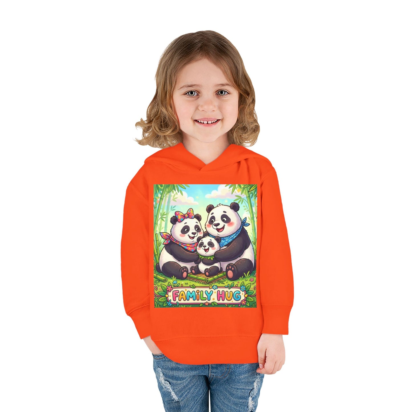 Family Hug Panda Toddler Pullover Fleece Hoodie