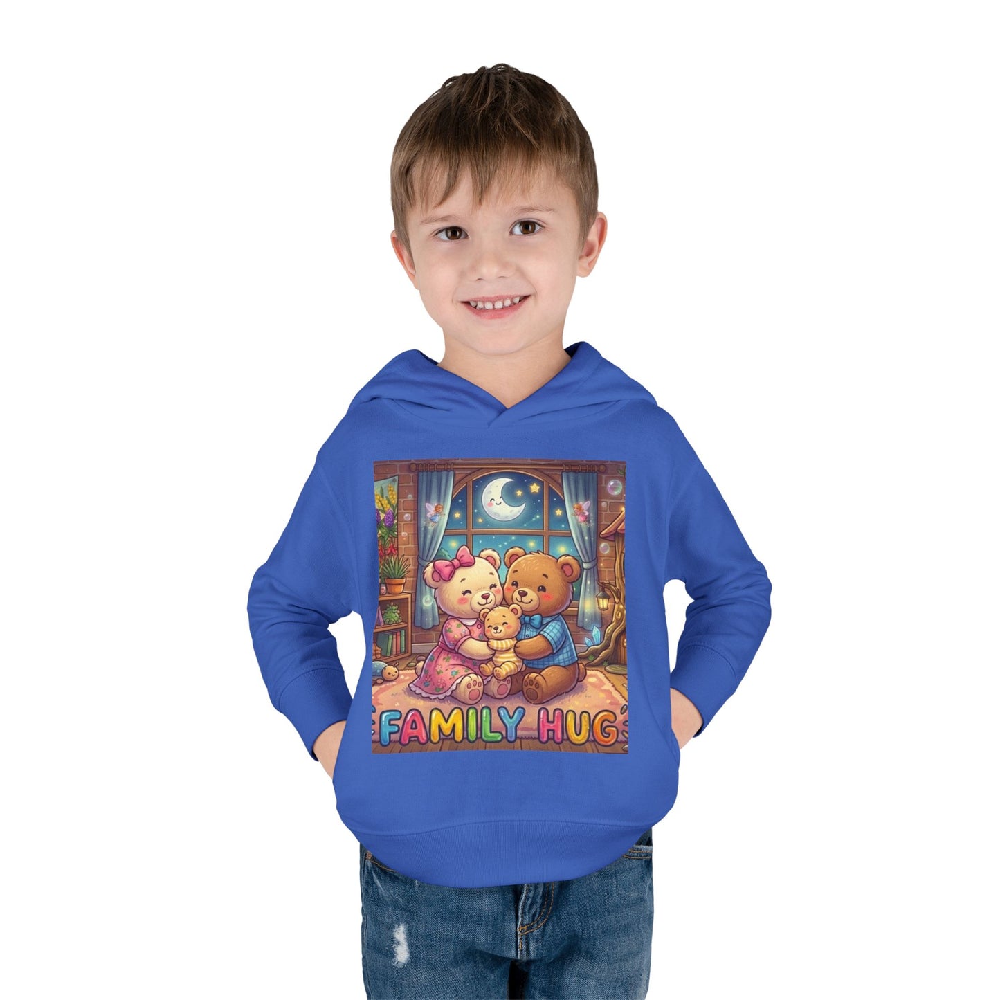 Family Hug Teddy Toddler Pullover Fleece Hoodie
