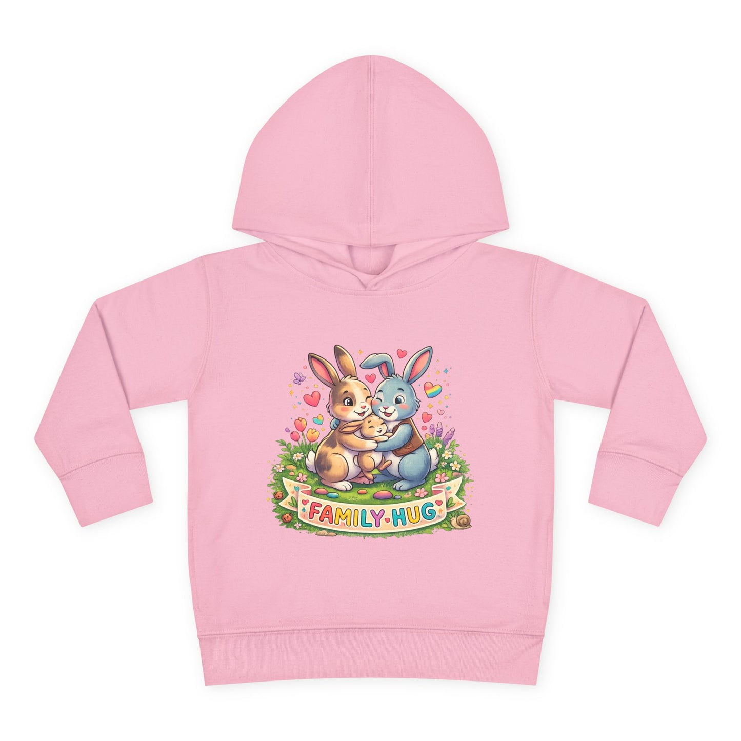 Family Hug Bunny Toddler Pullover Fleece Hoodie