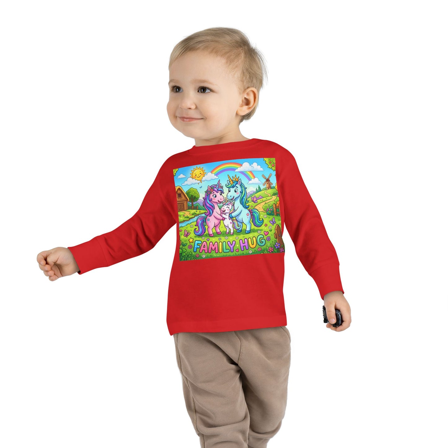 Family Hug Unicorn Toddler Long Sleeve Tee