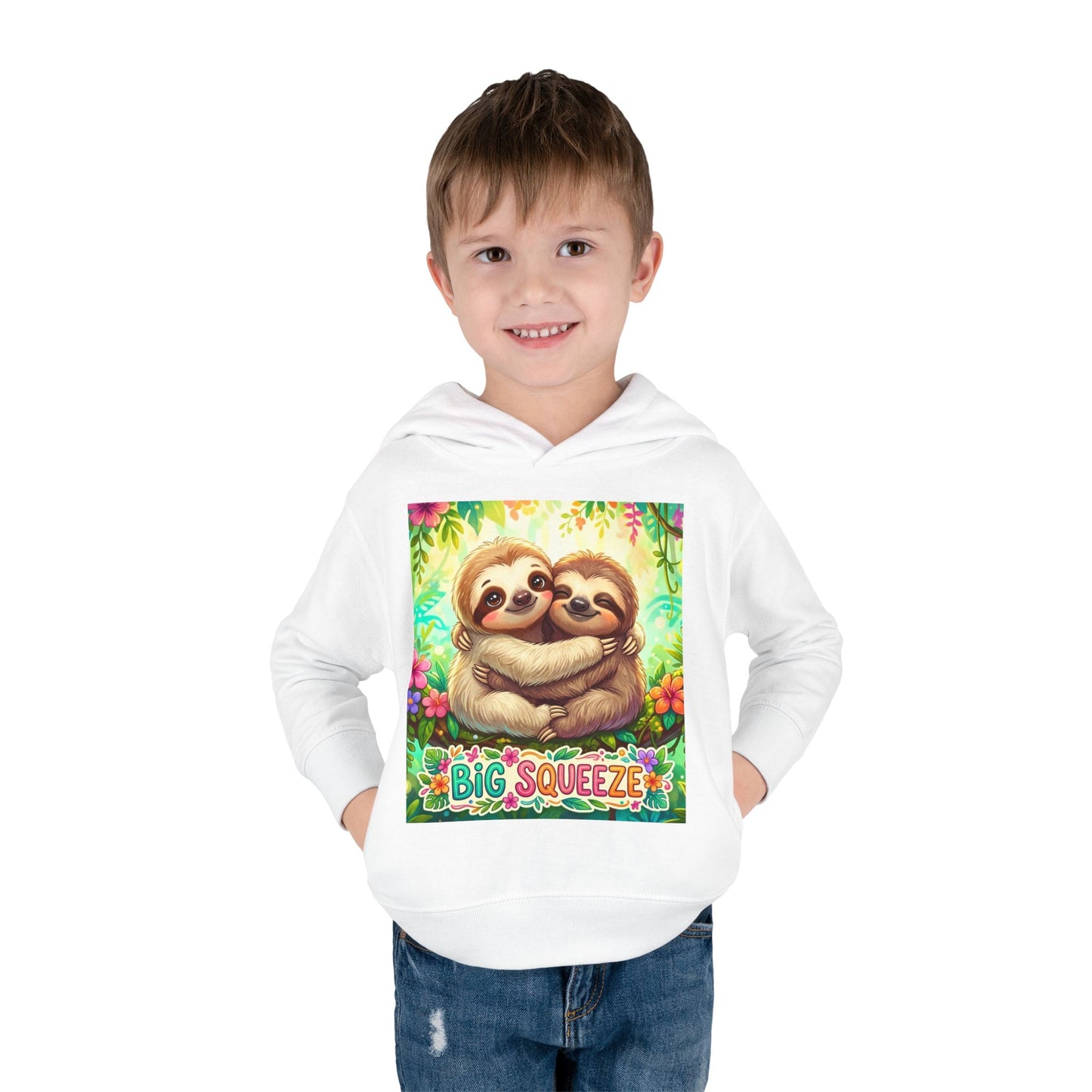 Big Squeeze Sloth Toddler Pullover Fleece Hoodie